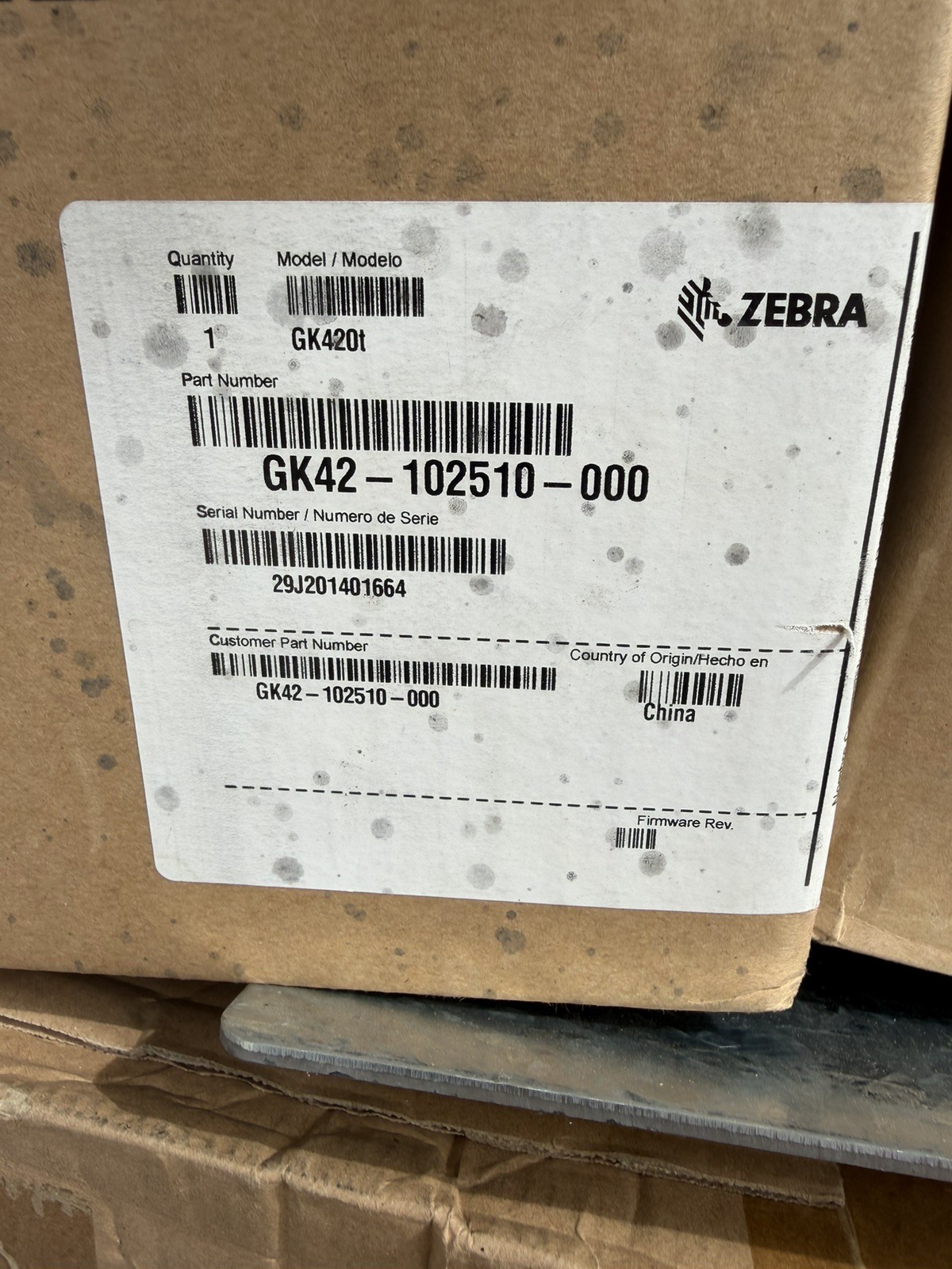 1PC Brand New ZEBRA GK42-102510-000 Thermal Printer Fast FedEx or DHL