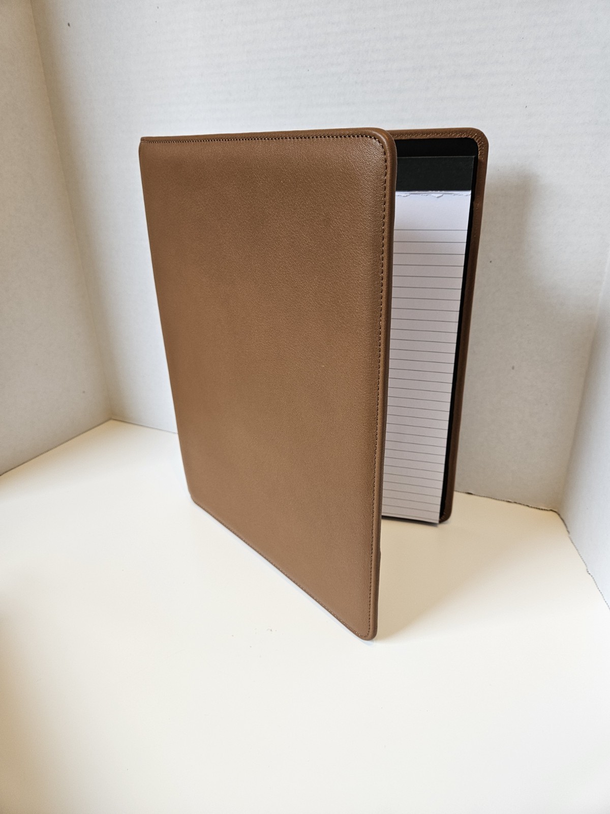 NEW LEATHEROLOGY Cognac Brown Padfolio Full Grain Leather Professional Organizer