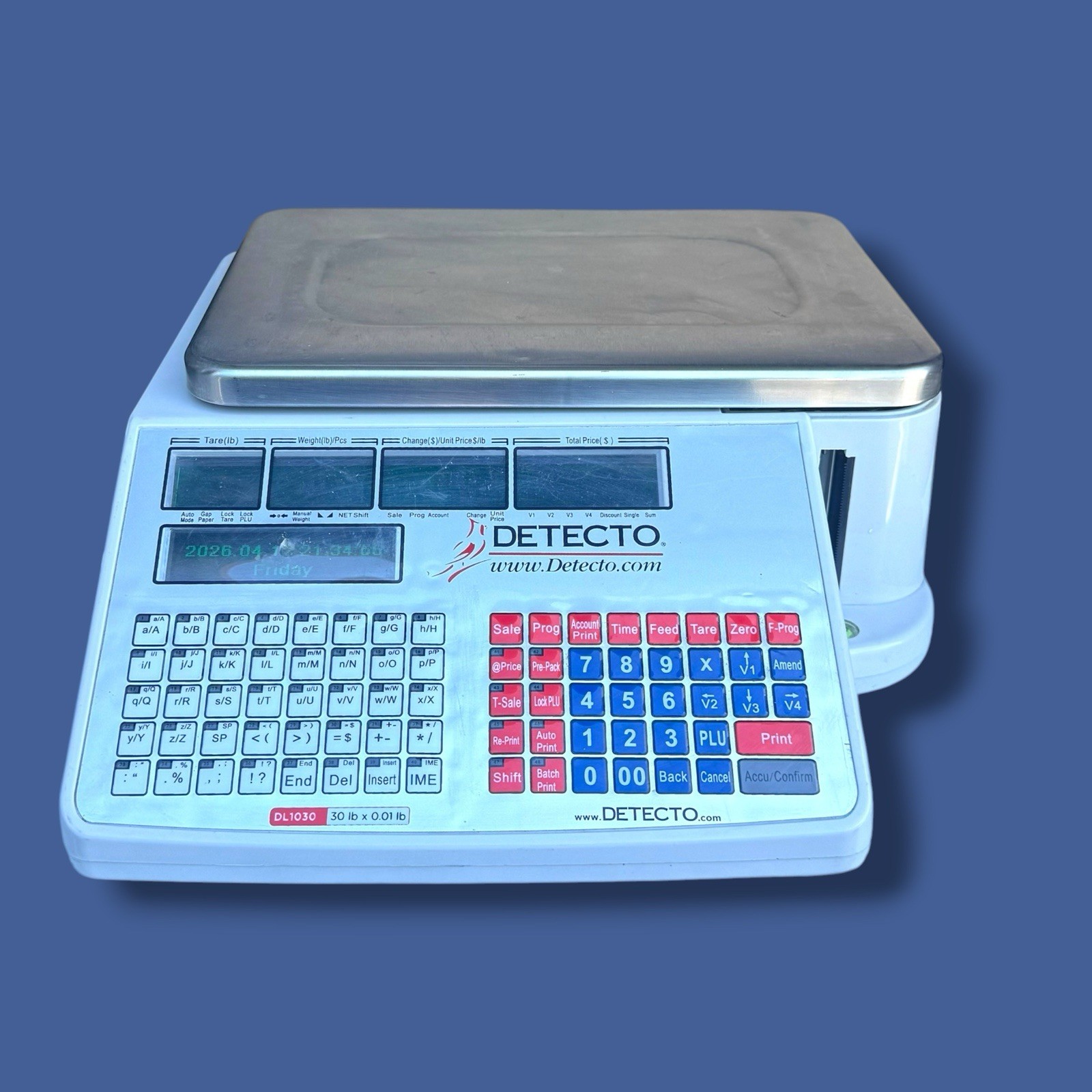 Detecto DL1030 – Price Computing Scale with Integral Printer. 30 lb X 0.01 lb