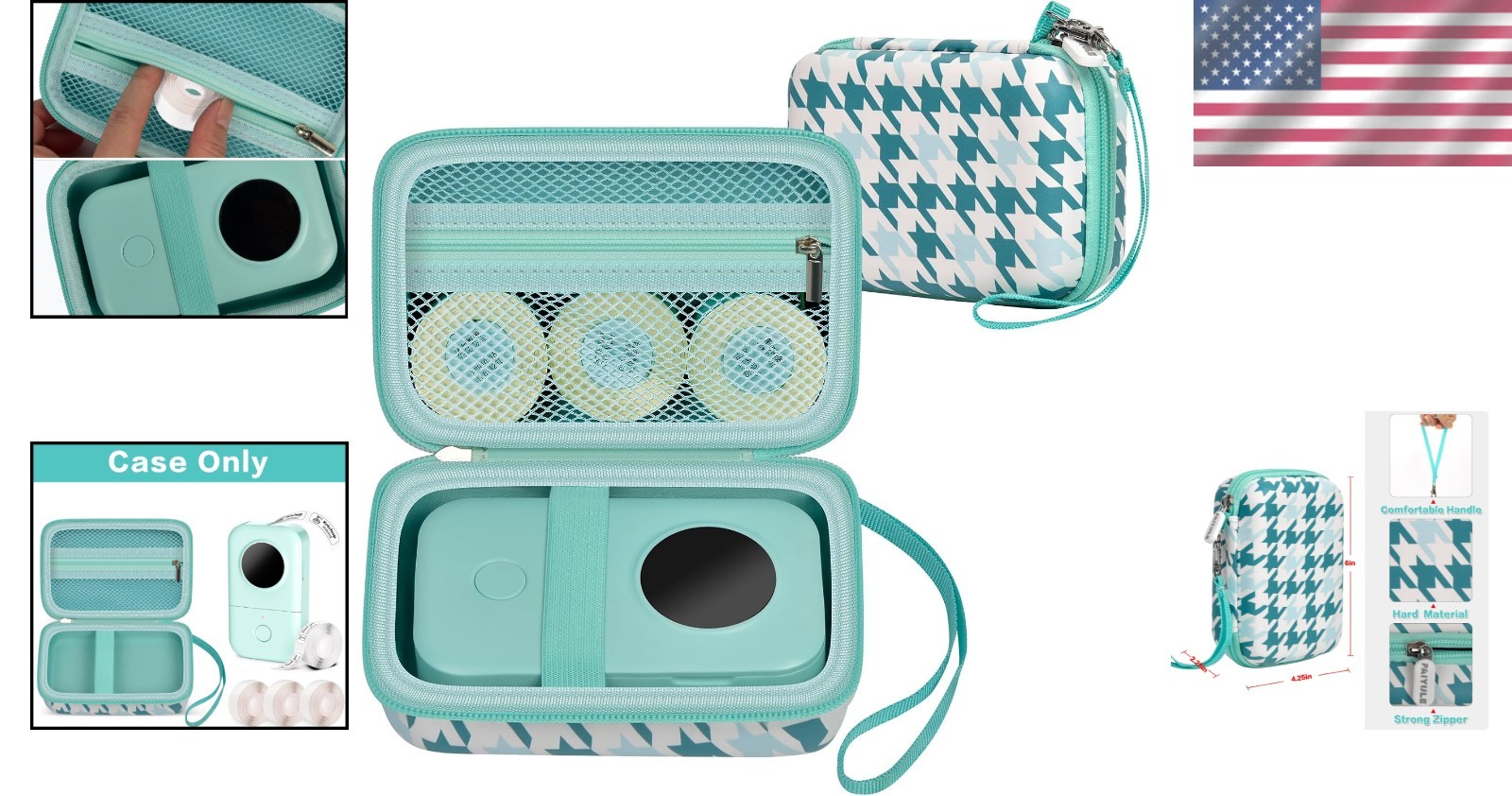 Turquoise EVA Case for Phomemo D30 & NIIMBOT D11 – Durable & Stylish Protection