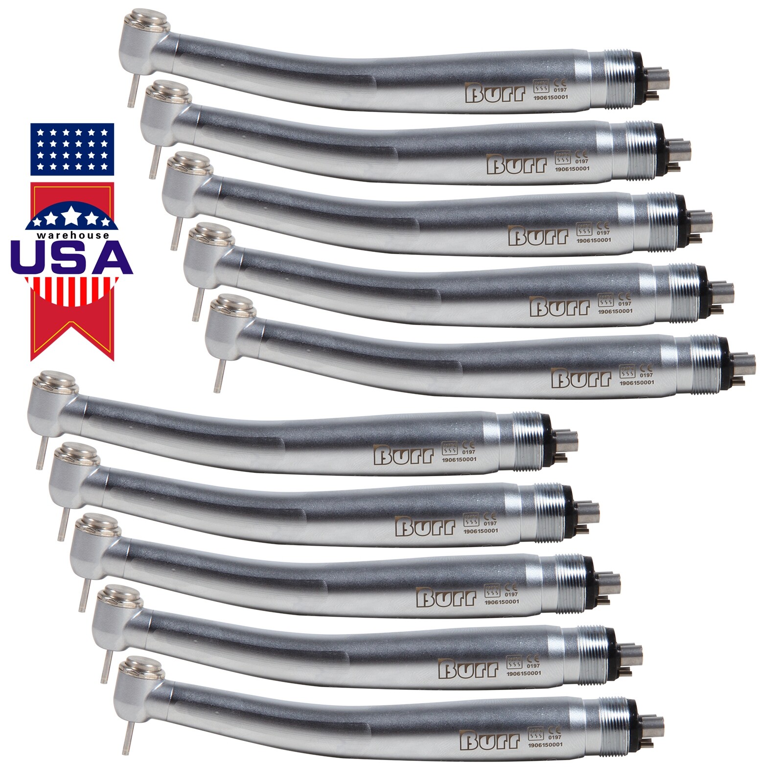 10 Packs Dental High Speed Handpiece Turbine Push Fit NSK PANA MAX 4 HOLES U3BM