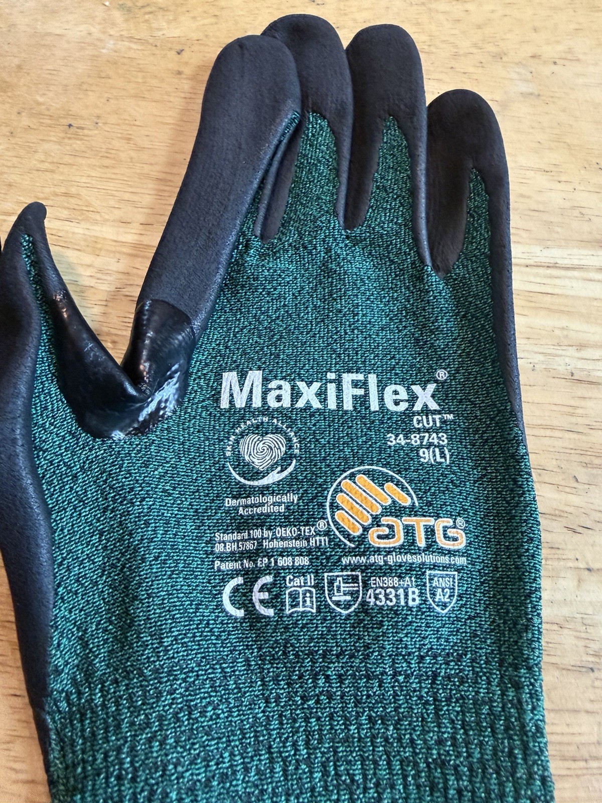 MaxiFlex Nitrile Micro-Foam Coated ANSI A2 Cut Resistant Work Gloves 34-8743 (L)