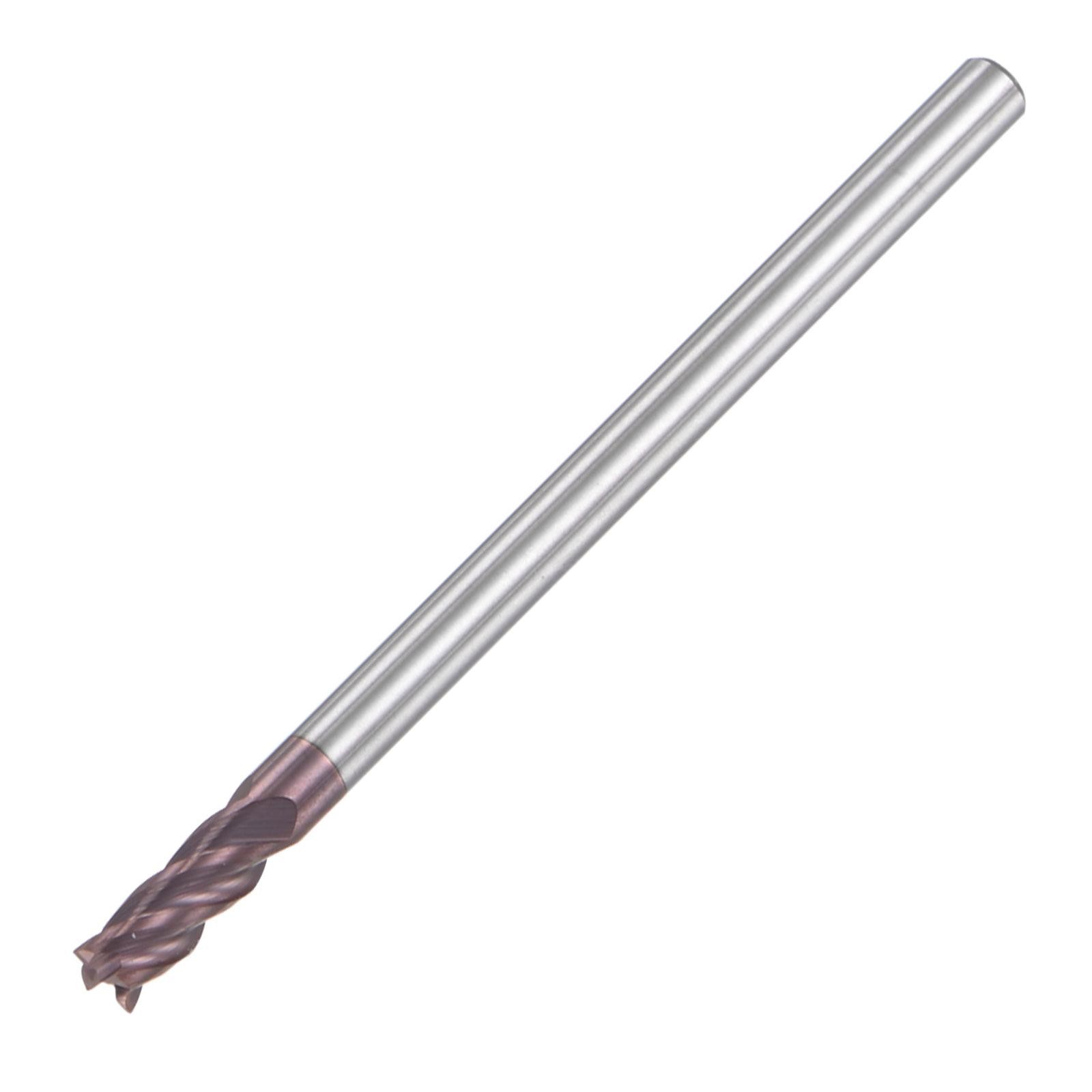 3mm Dia 3mm Shank 50mm Long HRC55 Carbide AlTiN Coated 4 Flute Square End Mill