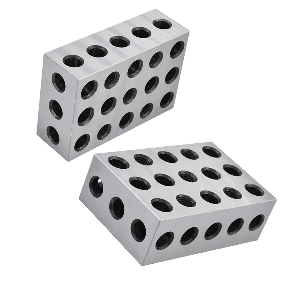1 Pair 2-4-6 Blocks 23 Holes Matched Ultra Precision .0002″ Machinist 246 Jig