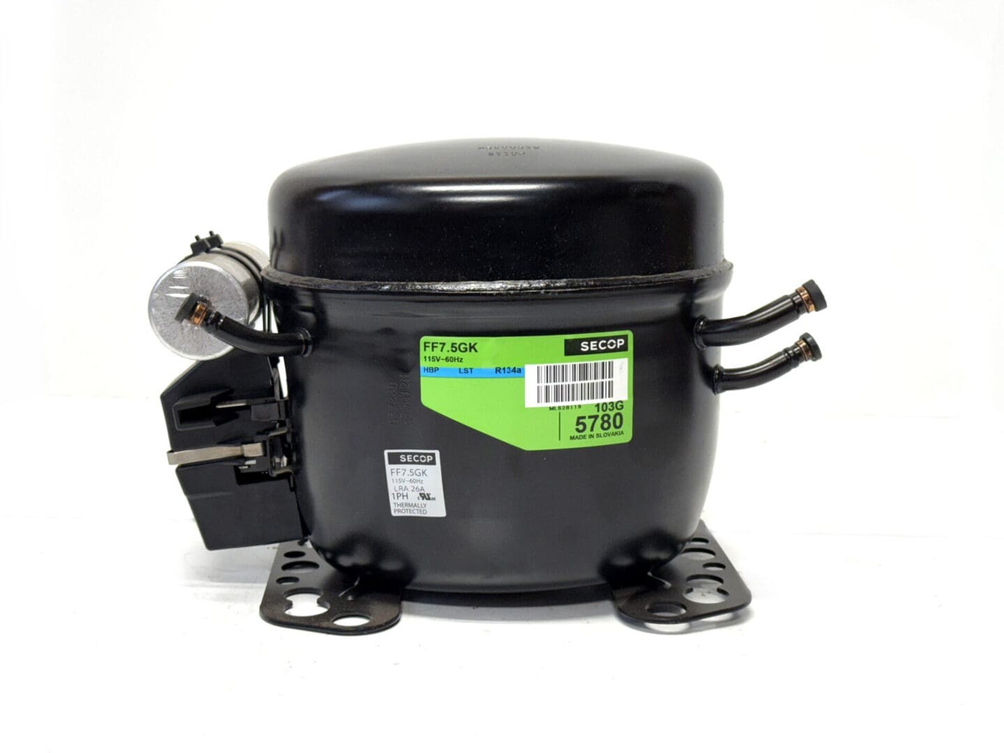 FF7.5GK – Danfoss/Secop 1/6 HP Refrigeration Compressor – 115V – R-134A