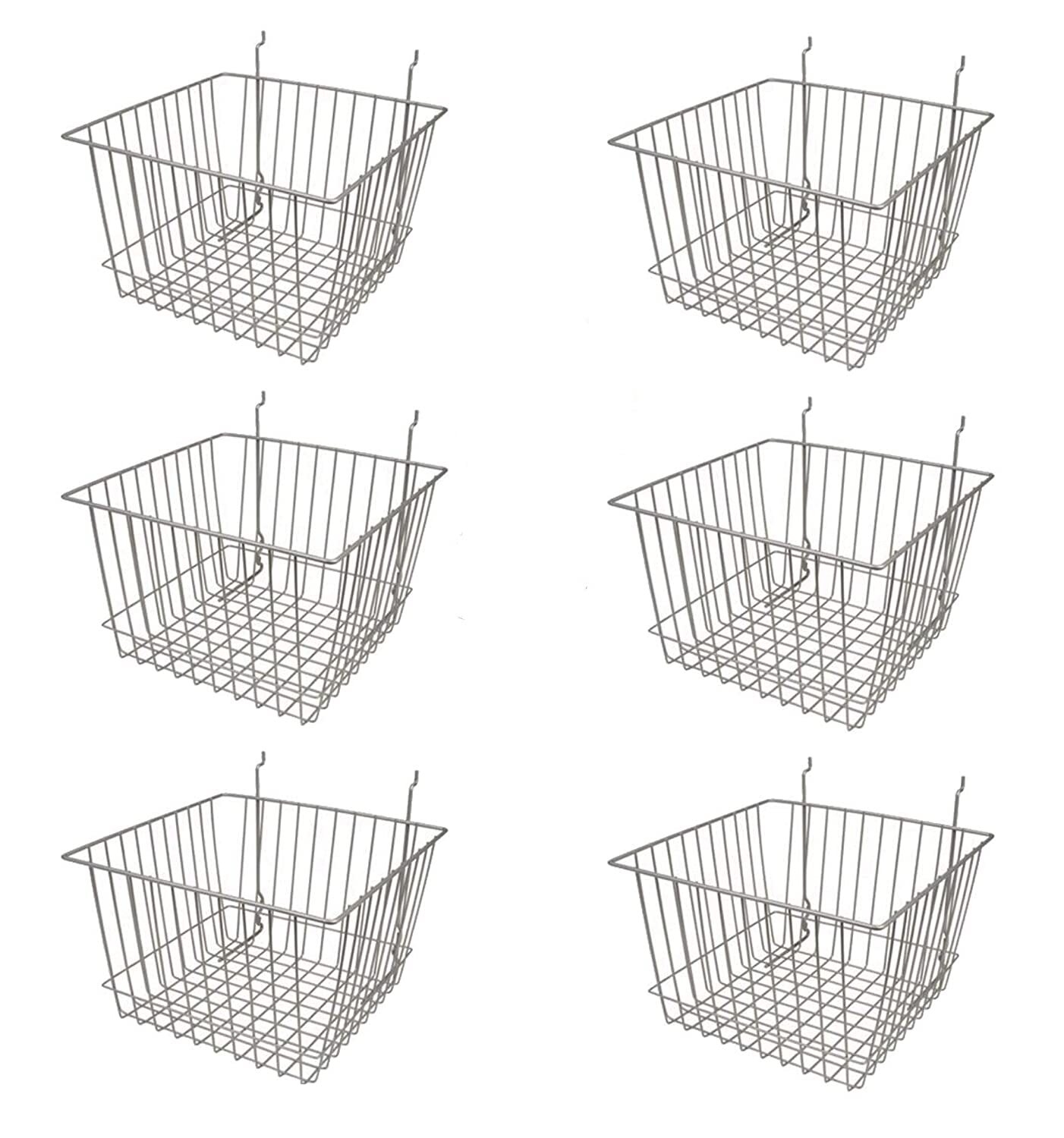 Deep Wire Storage Baskets For Gridwall and Slatwall Dimensions: 12″ x 12″ x 8″ D
