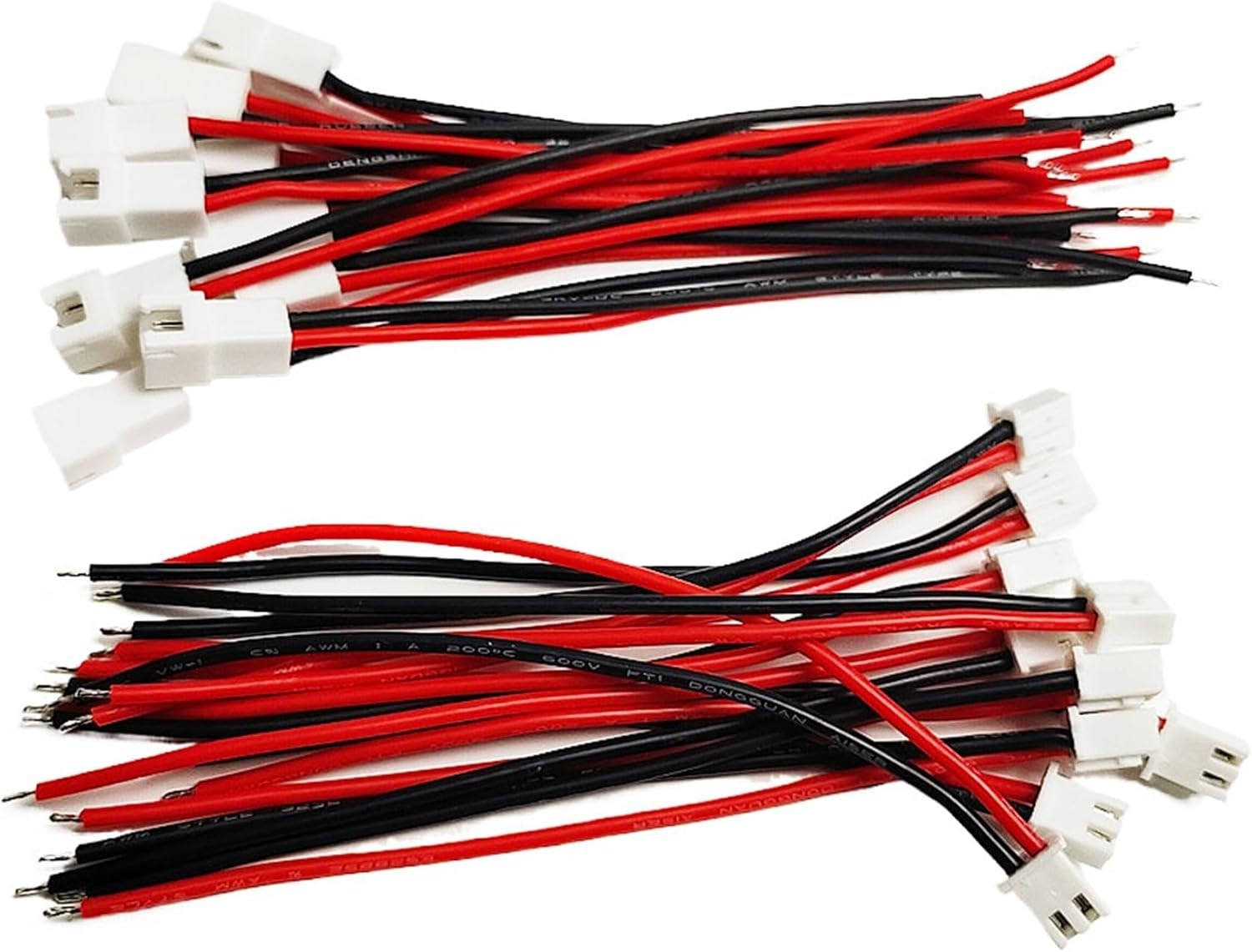 Durable 10 Pairs JST-XH 2.54mm Connector Kit with Versatile 10cm 22 AWG Wires