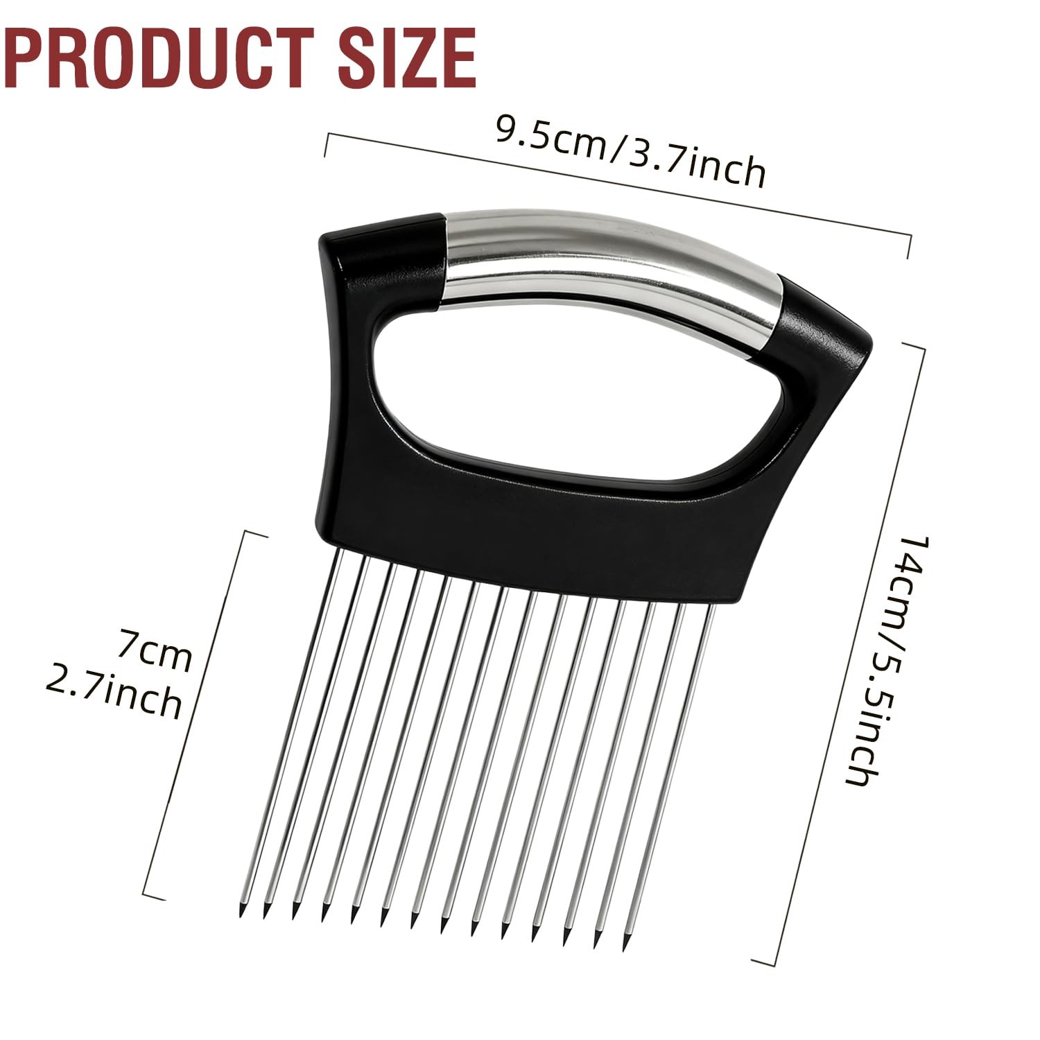 Wooyee Onion Holder for Slicing, Cutter Vegetable 14 Needles, Black