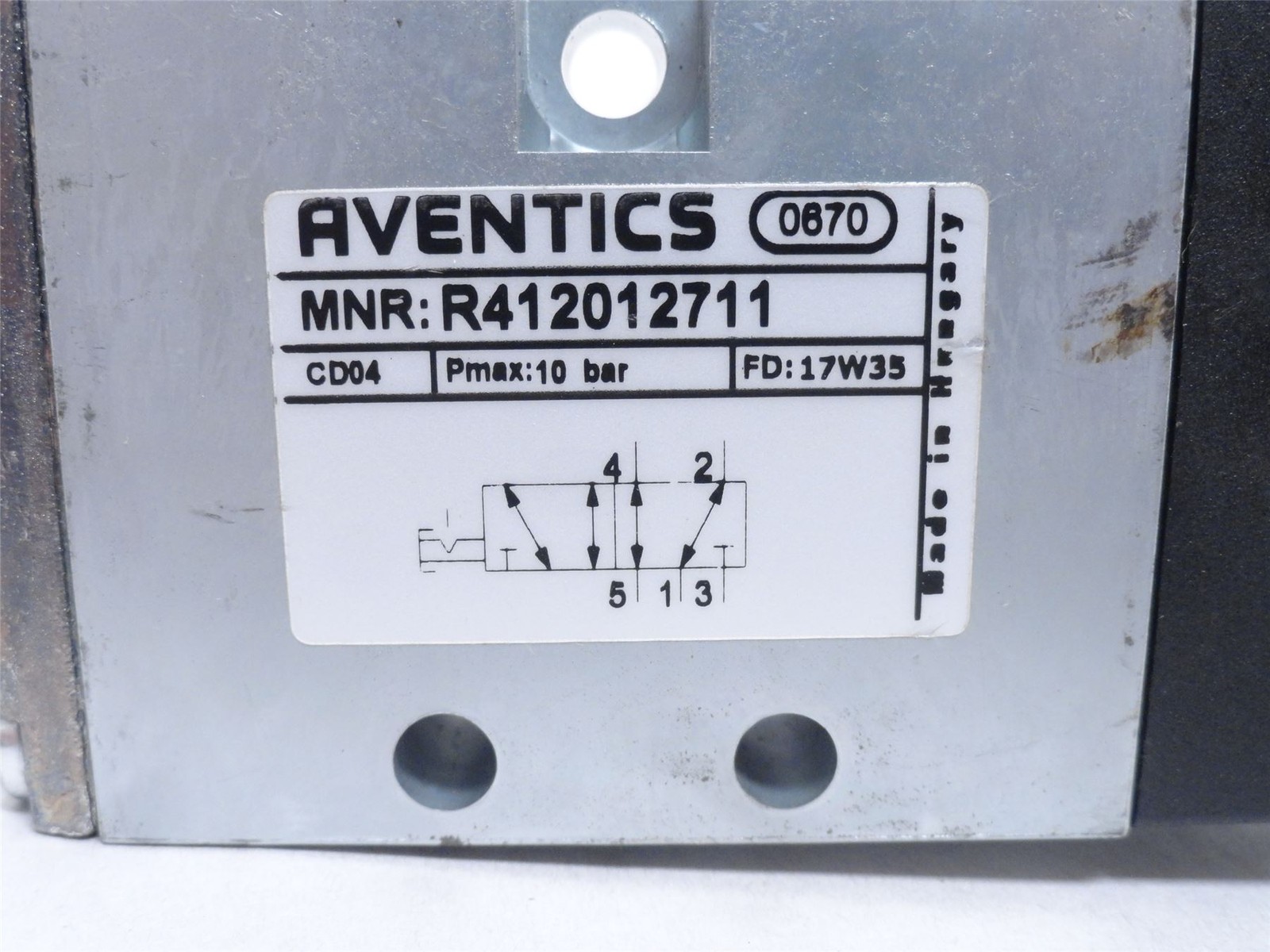 244858 Old-Stock; Aventics R412012711 Solenoid Valve 1/8NPT Port; Coil 115VAC