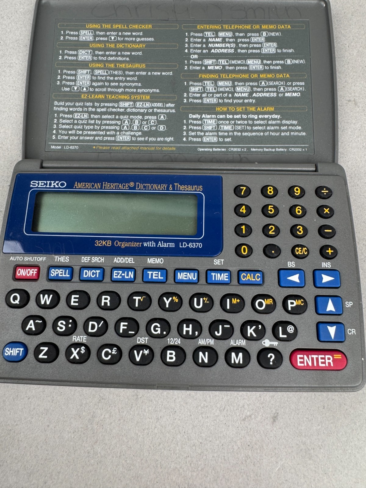 Seiko American Heritage Dictionary & Thesaurus 32kb Organizer with Alarm
