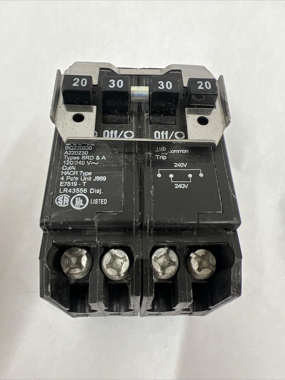 T&B TQQB 220250 Thomas Betts Quad Breaker 2-Pole 20A and 2 -Pole 50A