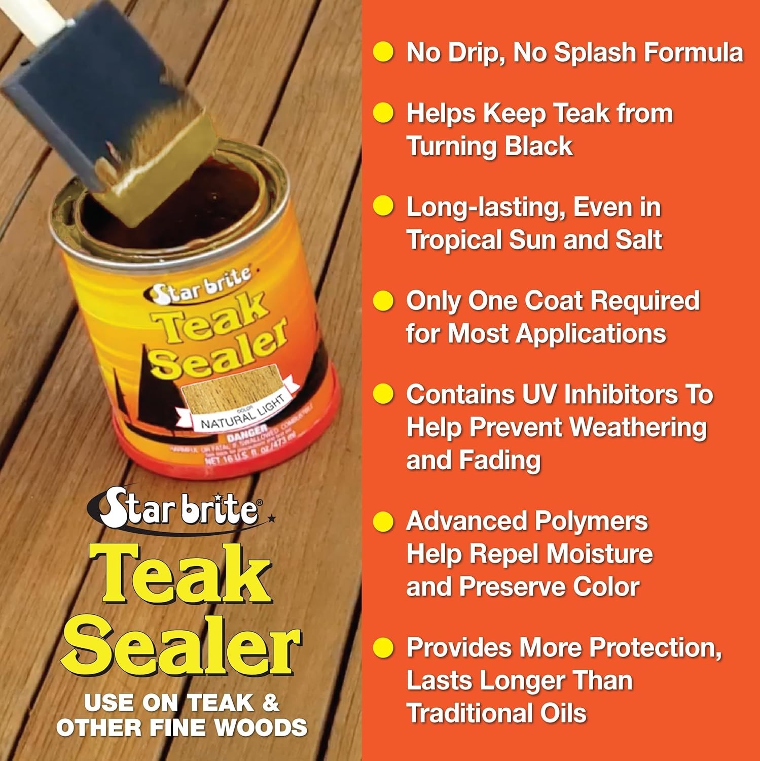 STAR BRITE 087932 Teak Sealer Natural Light 32 oz No Drip Marine Wood