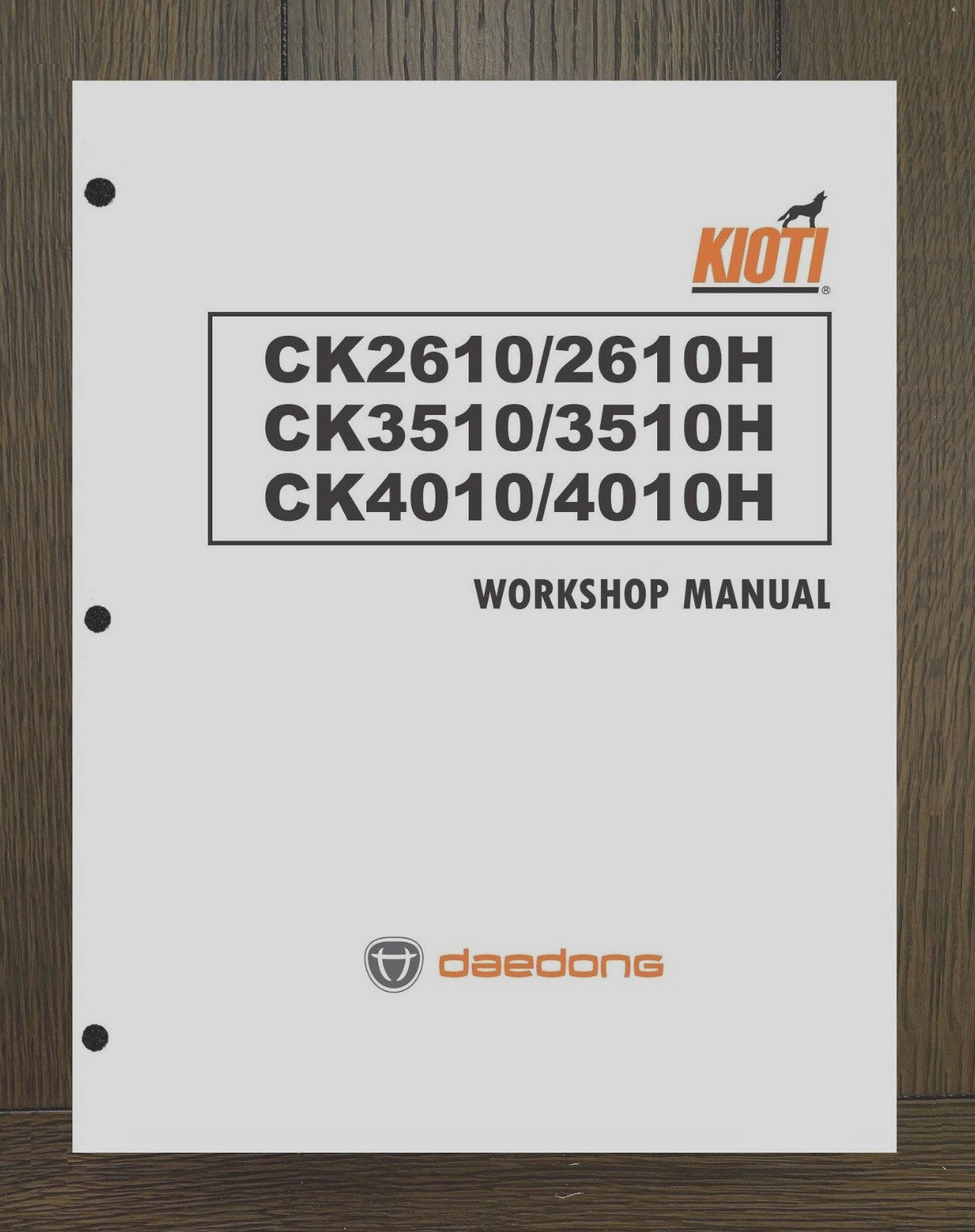 2610 3510 4010 CK Tractors Technical Repair Workshop Manual Fits Kioti – PAPER