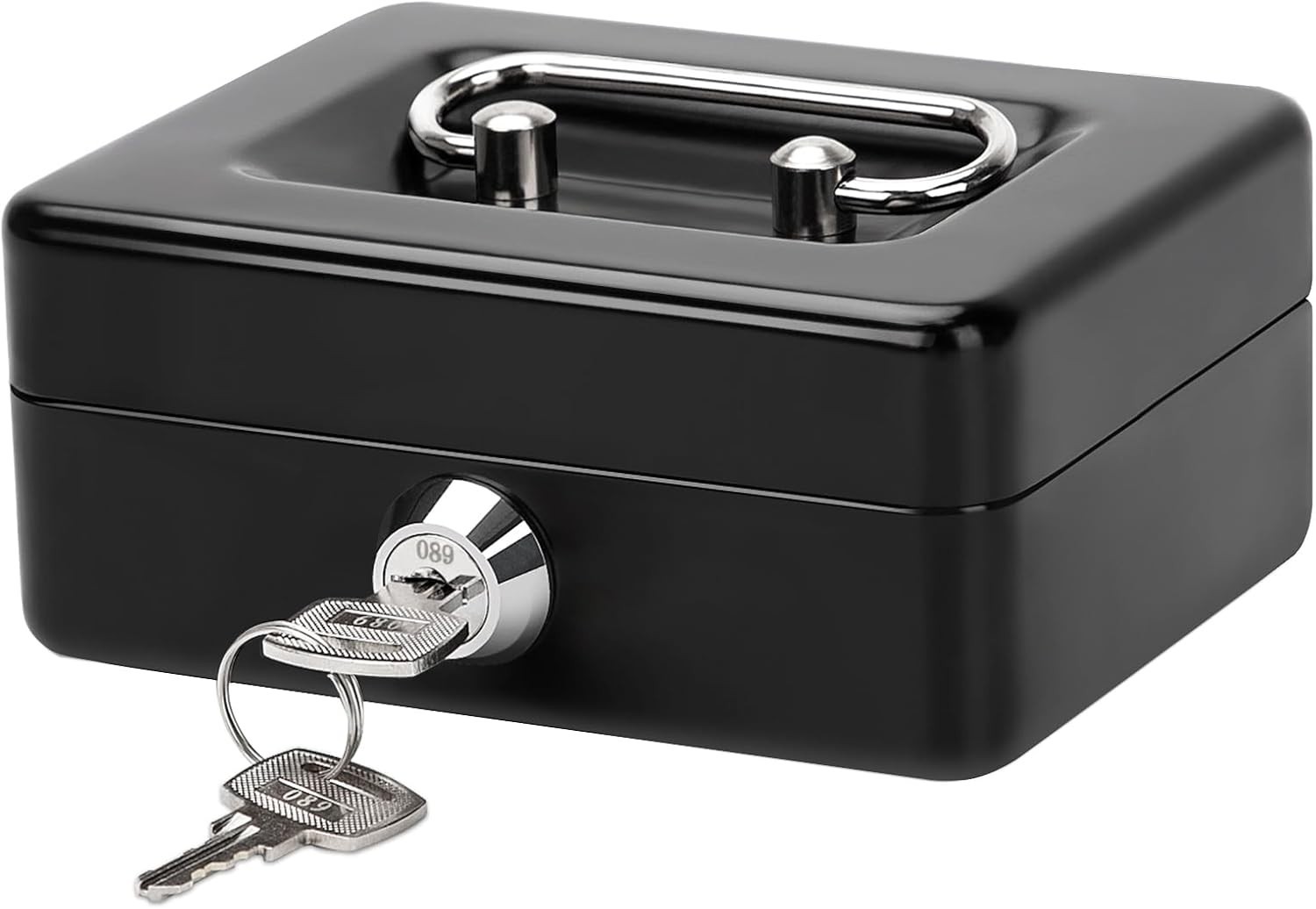 Chic Black Cash Box with Key Lock – Essential for Teens & Adults – 4.92” x 3.94”
