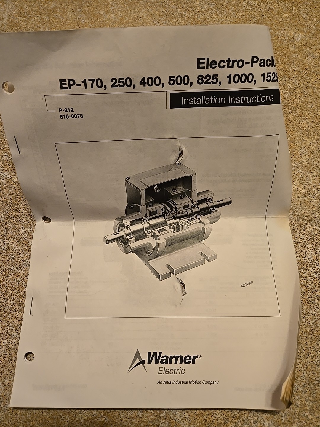 Warner Electric EP-400-90 Clutch Electro Pack