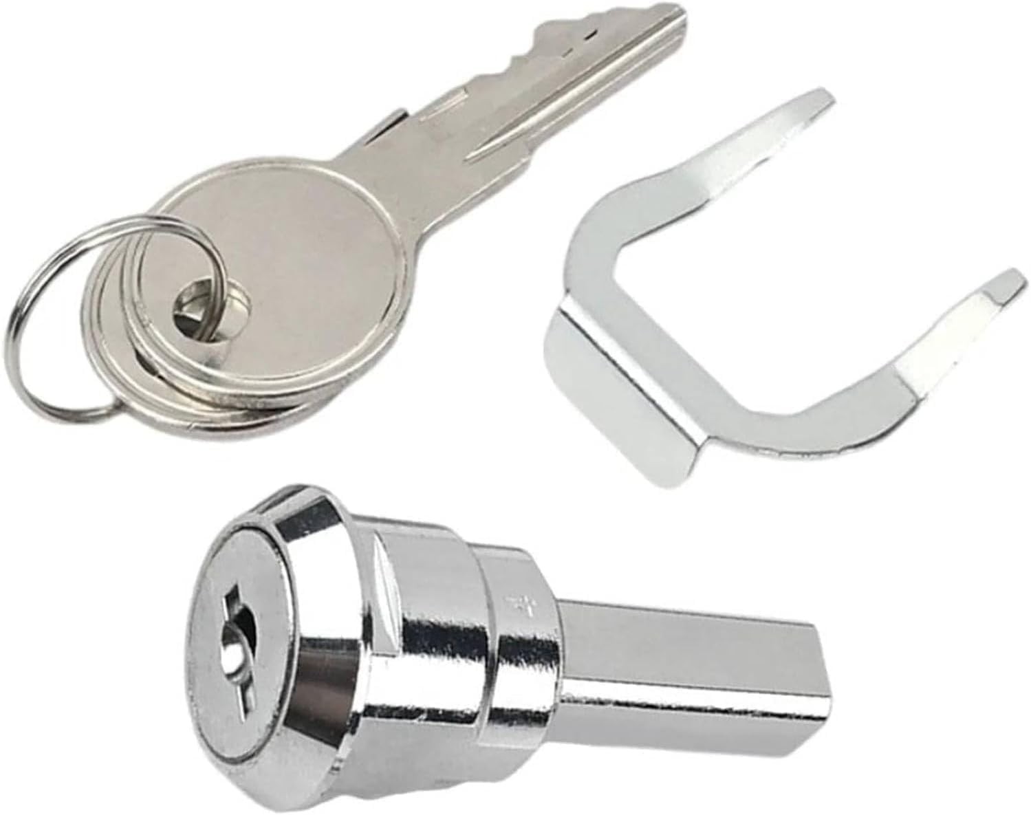 Silver Universal Stainless Steel Toolbox Lock Set with 180° Rotation – 4 Pieces