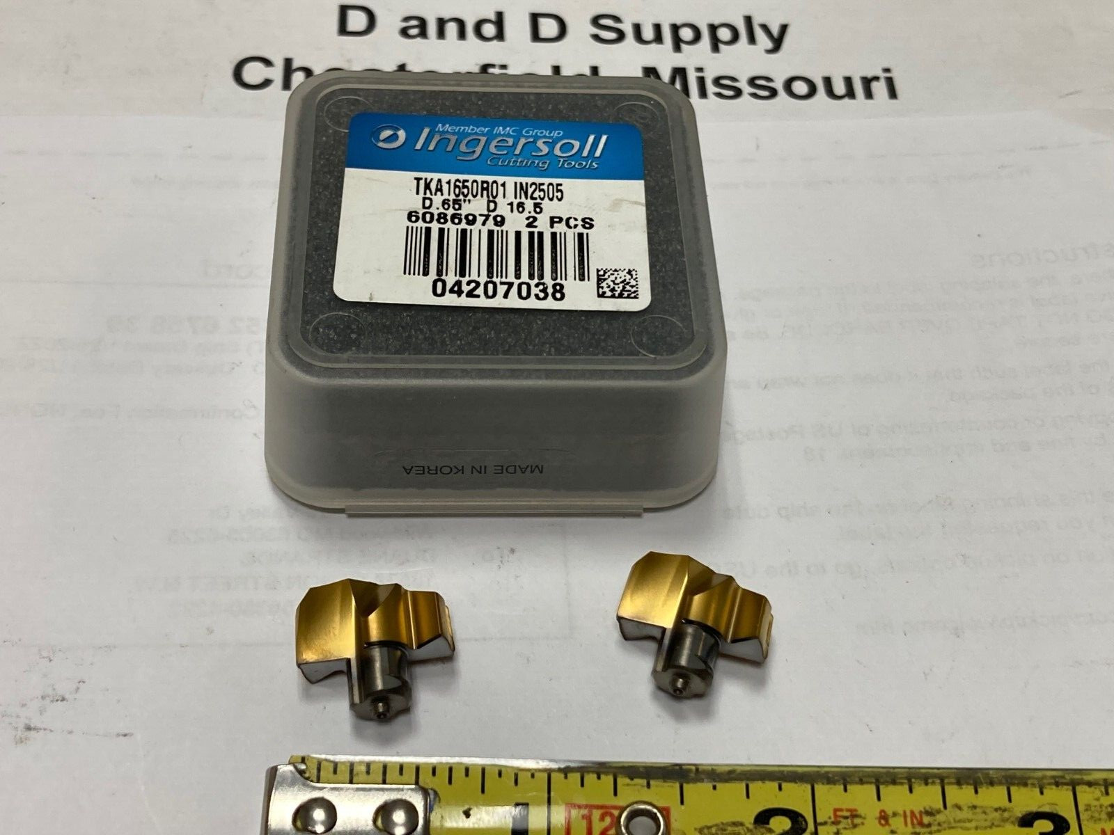 Pack of 2, Ingersoll TKA1650R01 IN2505, 0.6500″, Carbide Drill Tips, 4207038