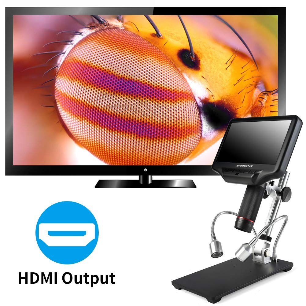 Andonstar AD407 3D HDMI Soldering Digital Microscope with 4MP AD407, Black