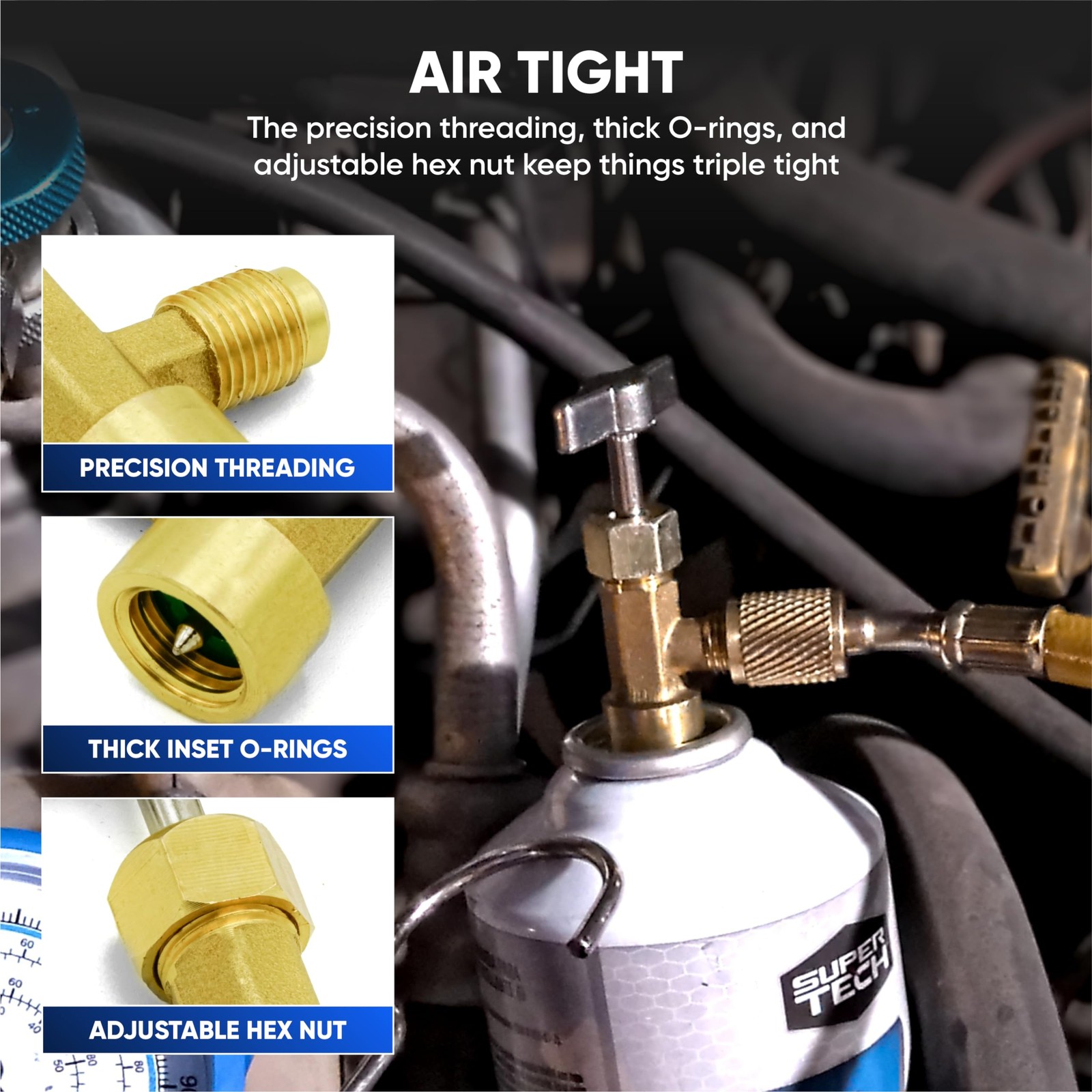 R134A Adapter Kit, SelfSeal & Puncture Can Taps, Core Tool