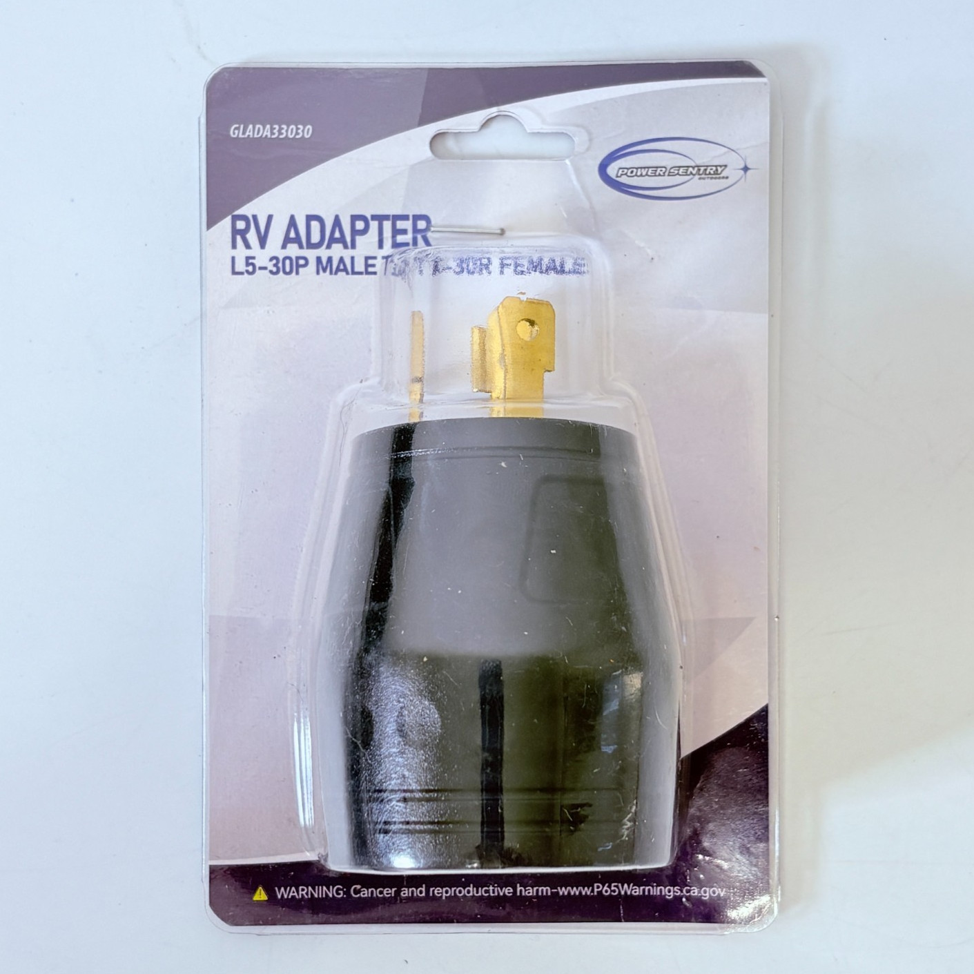 POWER SENTRY – 30 Amp RV Power Locking Adapter L5-30P Male to TT-30R Female