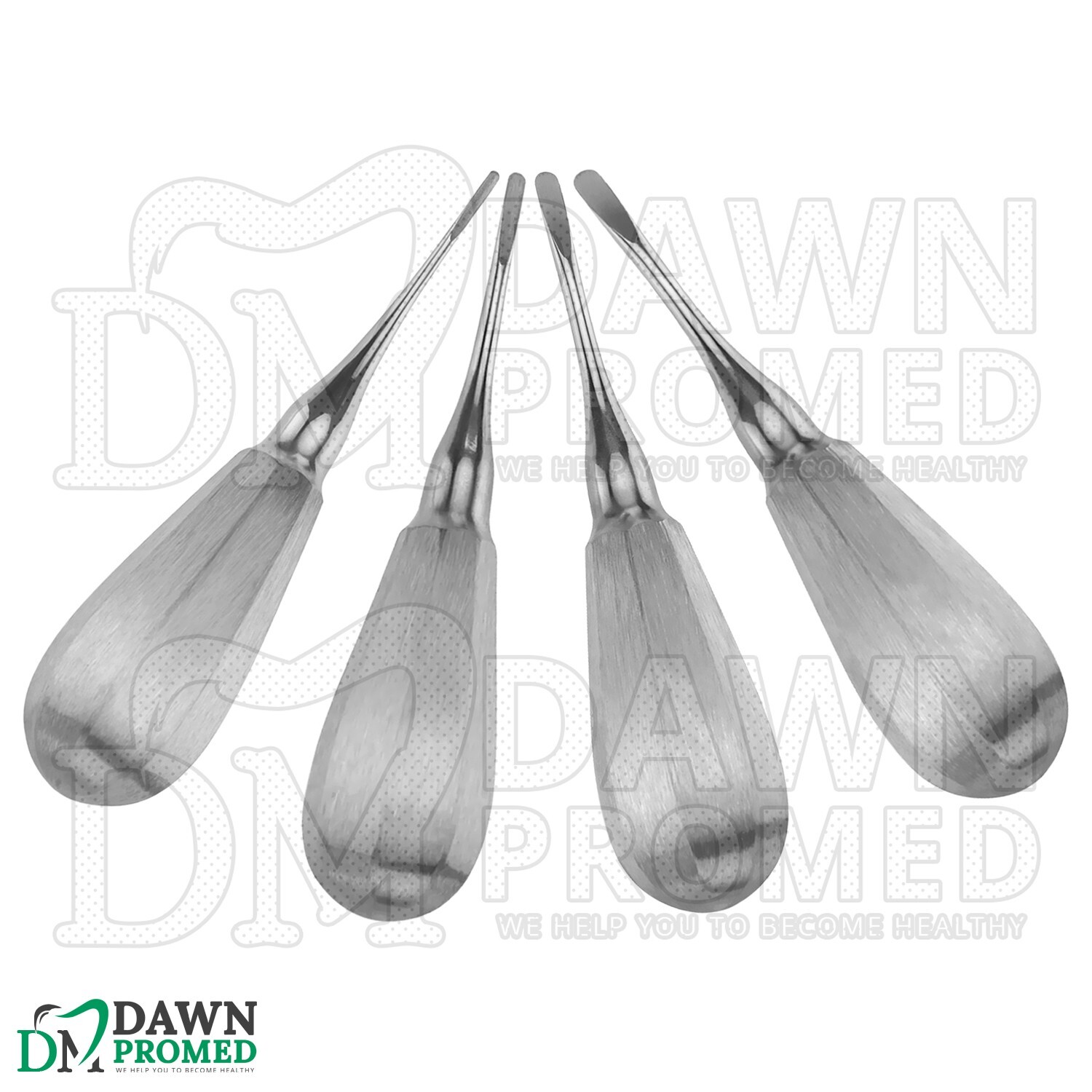 4 Pcs Straight Luxating Elevators Set Oral Dental Instruments German Grade