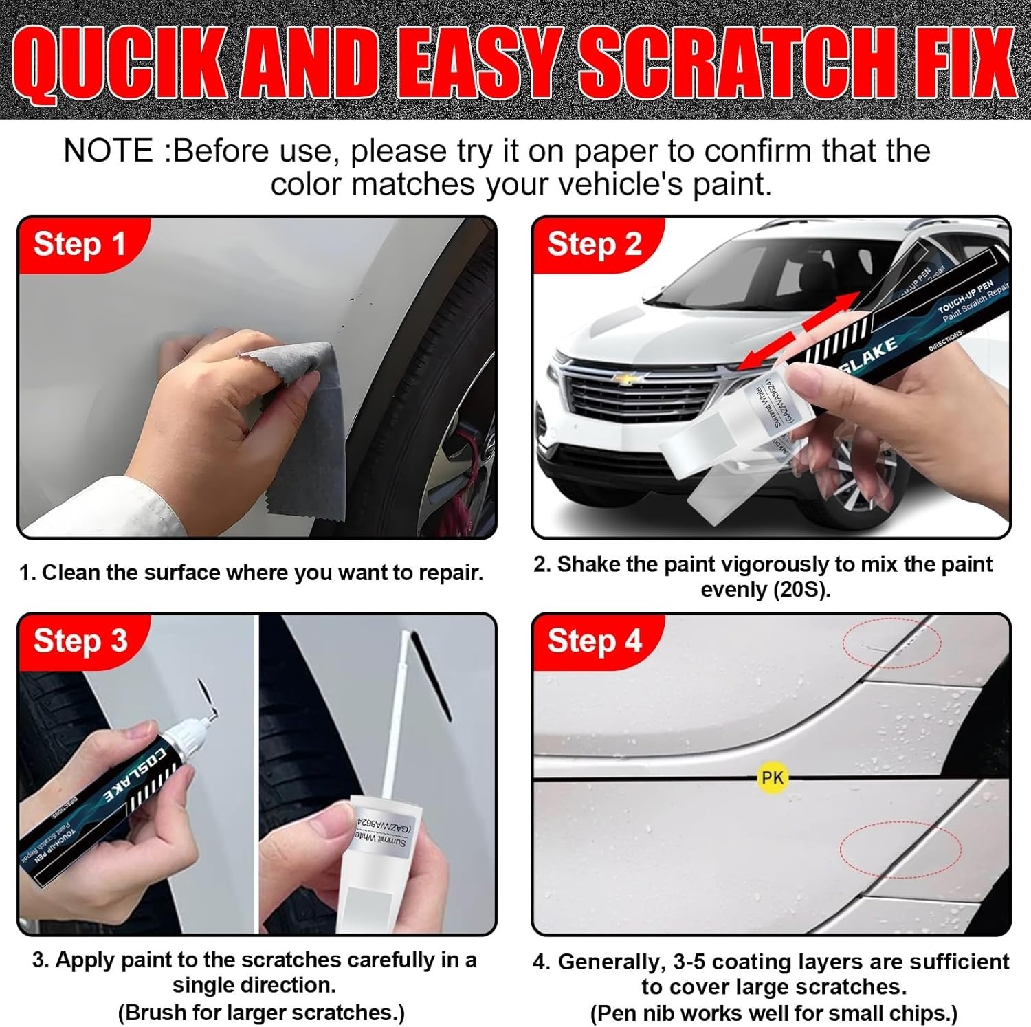 Car Touch Up Paint(Sterling Gray Metallic(GXD/WA130H)) for Chevrolet, Car Paint