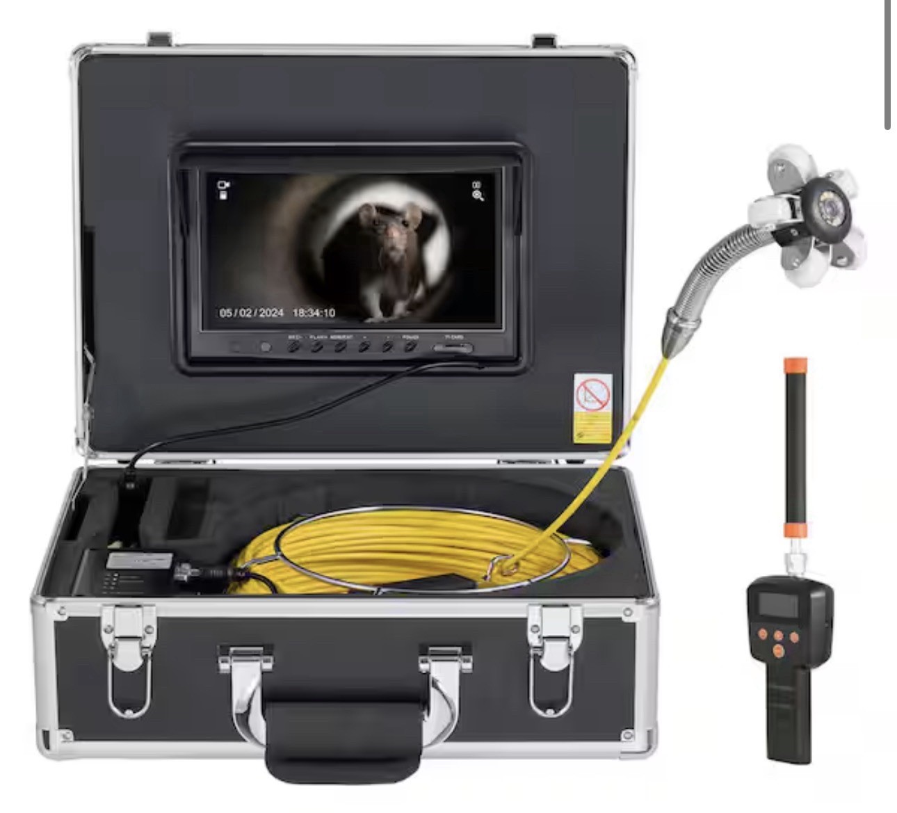 VEVOR 9 In Sewer Camera 50m/165ft Self-Leveling Drain Camera with 512Hz Locator