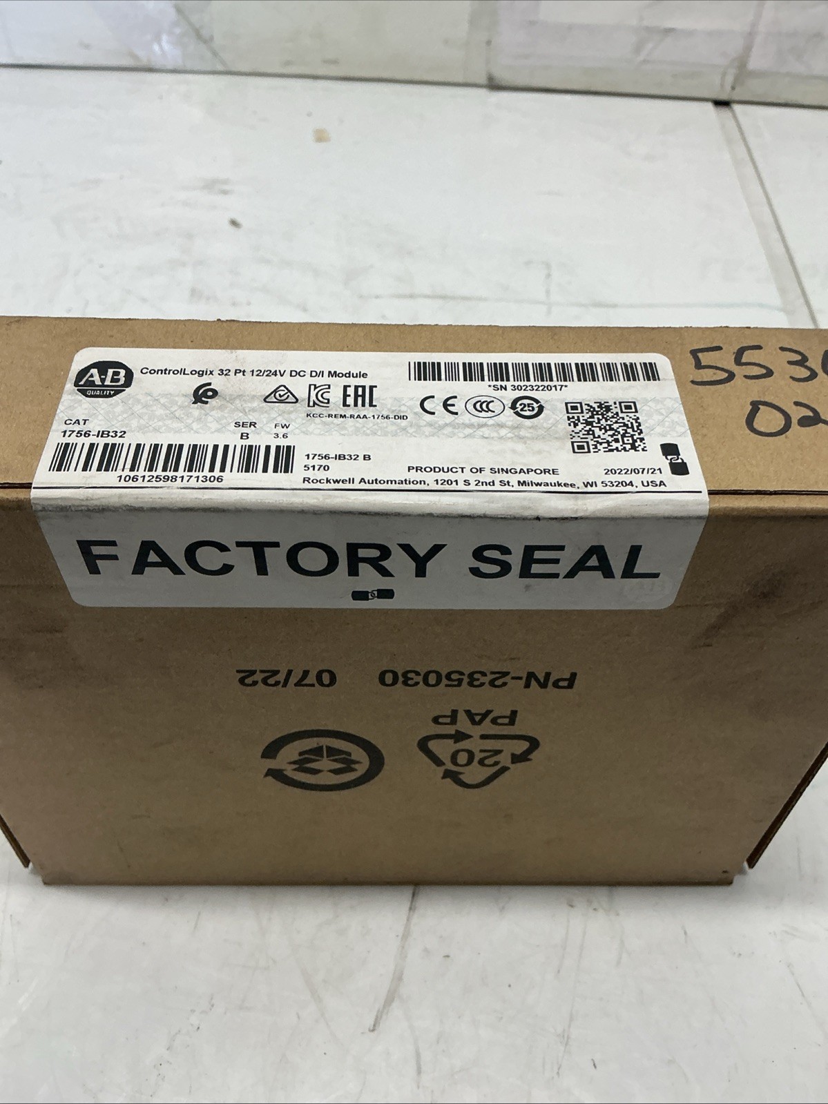Allen-Bradley 1756-IB32 Ser B ControlLogix DC Input Module Y-869