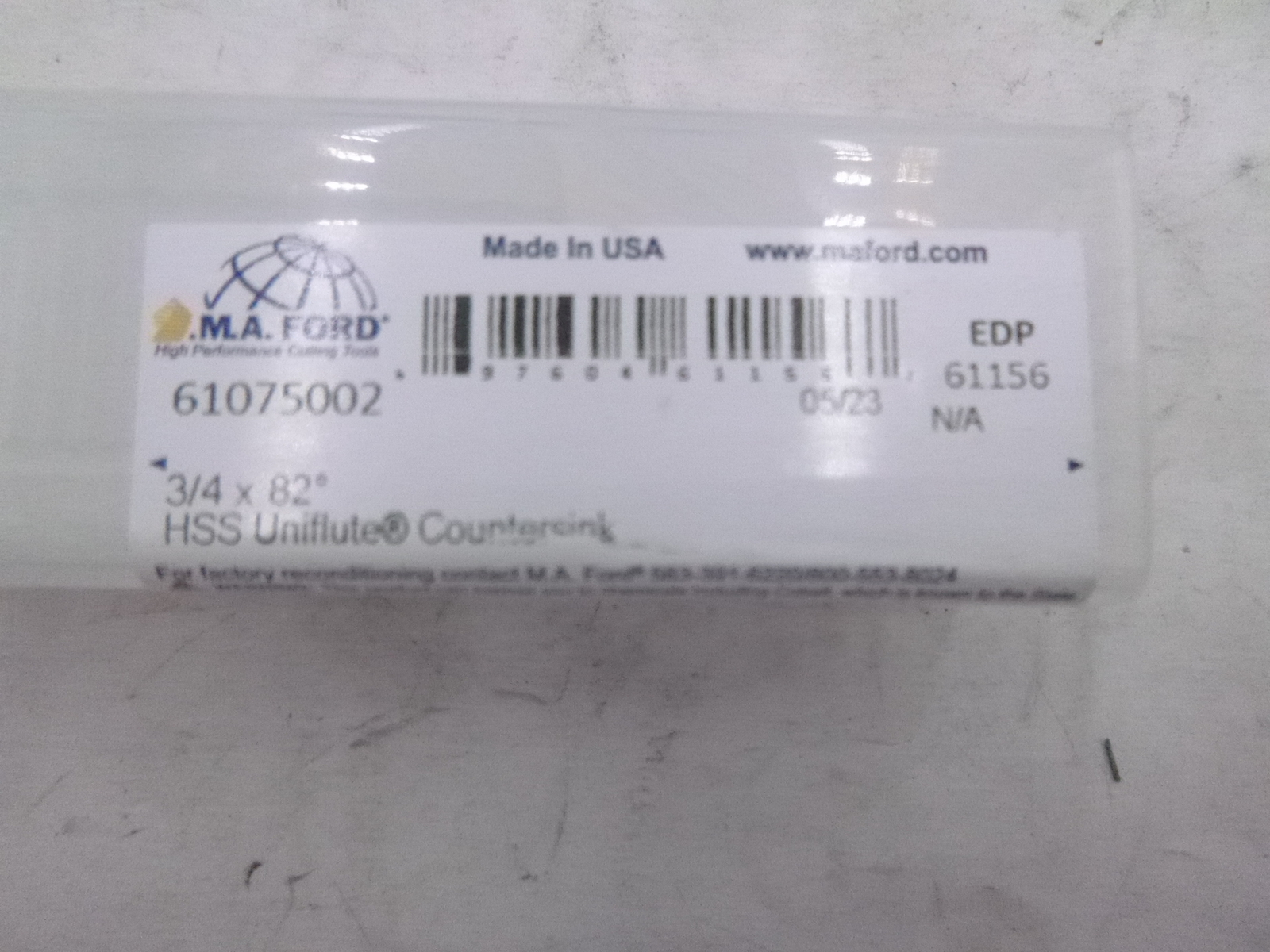 M.A. Ford 3/4″ x 82° HSS Uniflute 61075002 Countersink EDP 61156
