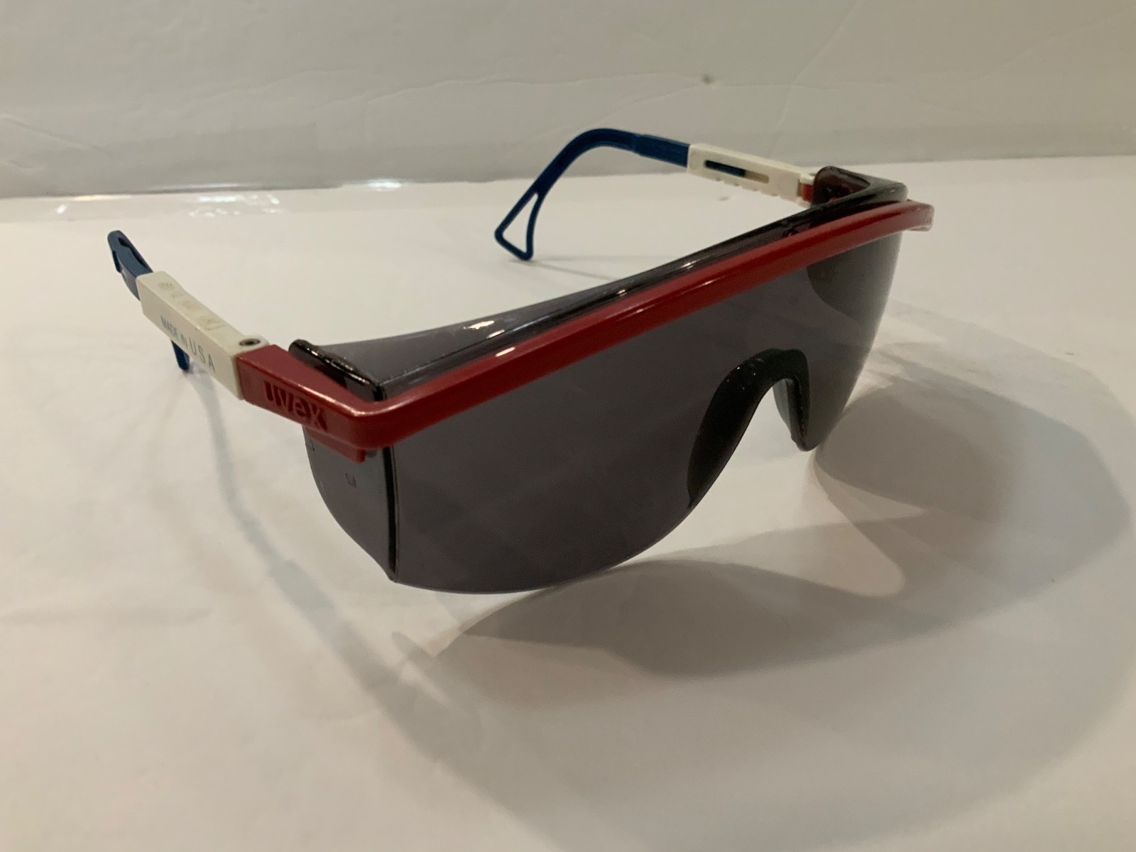 UVEX Astrospec Patriot Frame Dark Lens Safety Glasses Made In USA Z87 VTG