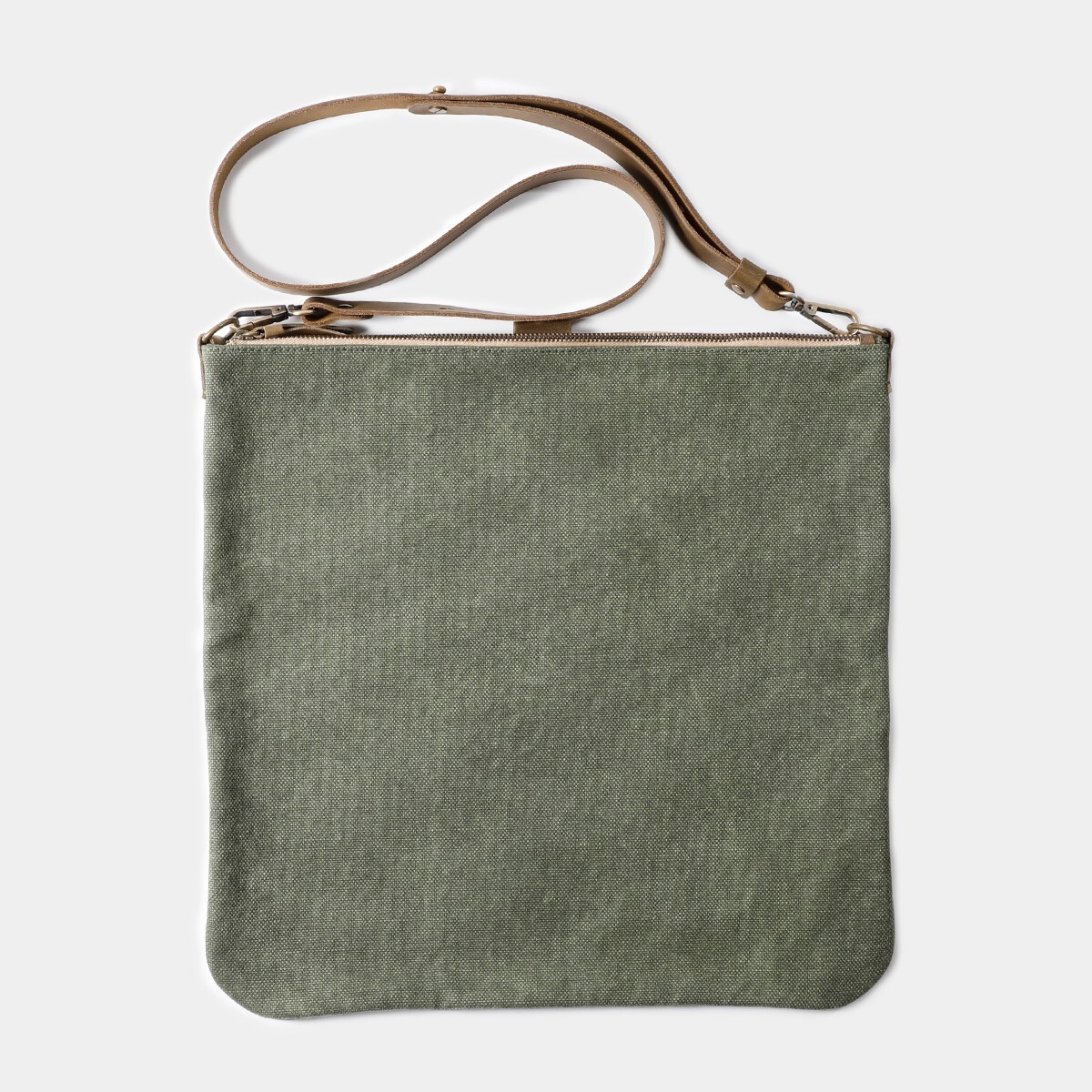 TRAVELER’S FACTORY Canvas Shoulder Bag M Olive W36.5xH35.0cm,W14.3xH13.7in