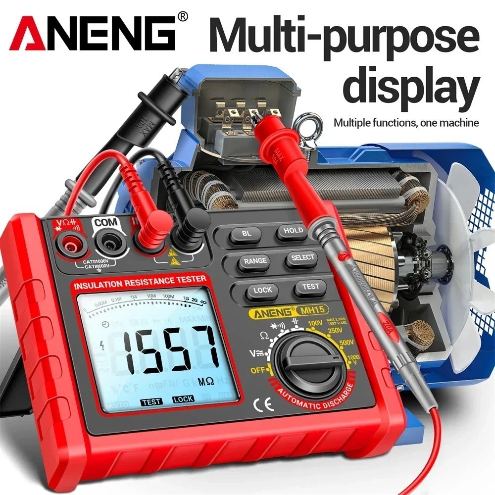 High Precision Insulation Resistance Meter Low Battery Warn Automatic Discharge