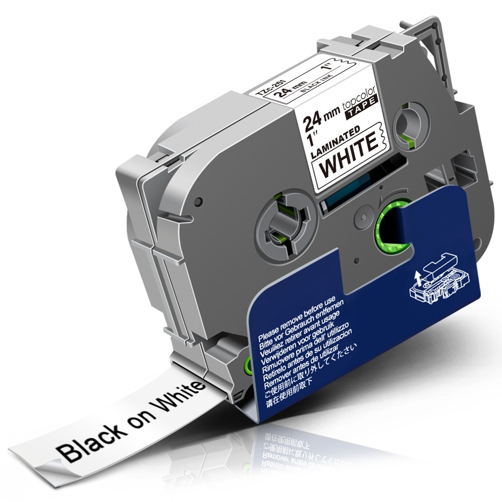 10PK Label Tape For Brother P-Touch TZe-251 TZ-251 24mm White PT-2700 2730 D600