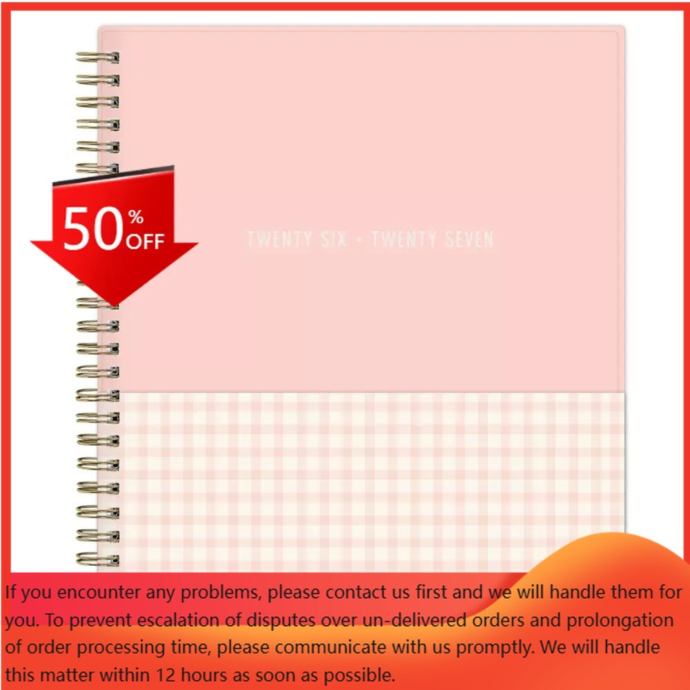Blue Sky 7″x9″ 2026-2027 Planner Gingham Block Blush Weekly/Monthly 15 Months