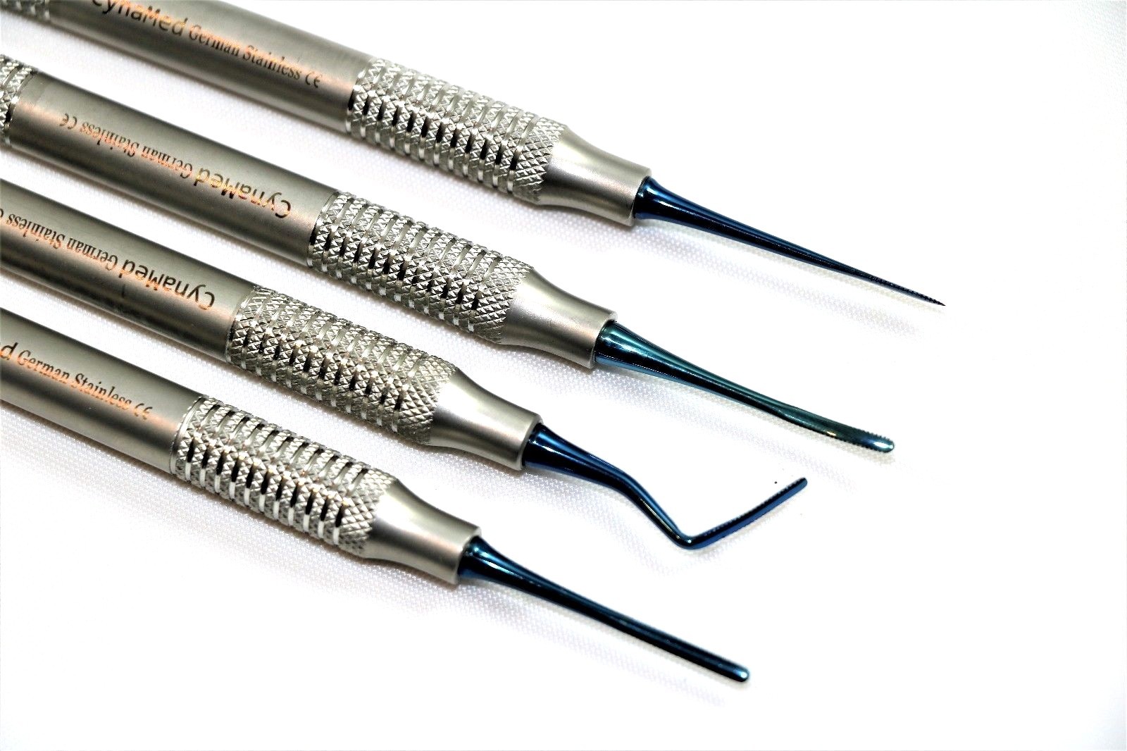 GERMAN Dental Composite Filling Instrument 4pc Set Precise Blue Tip Light Weight