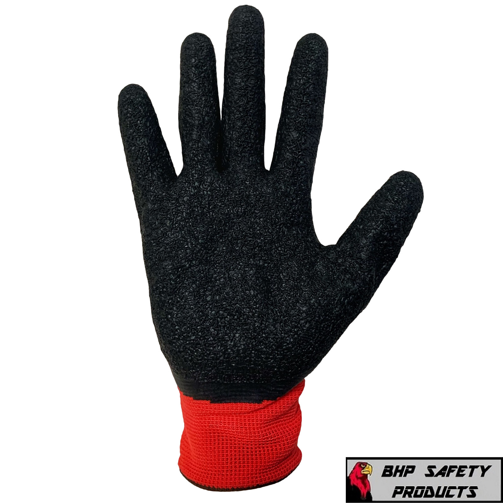 12 Pair A-Grip Red Safety Work Gloves Latex Rubber Coated Grip Cut Resistant