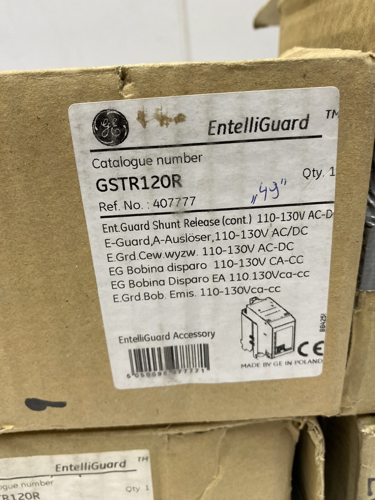 General Electric EntelliGuard GSTR120R Shunt Trip