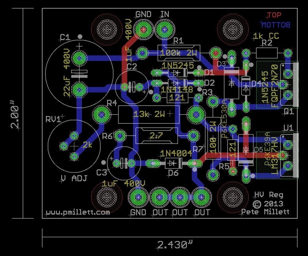 DIY PCB – High voltage «Maida» style regulator PCB