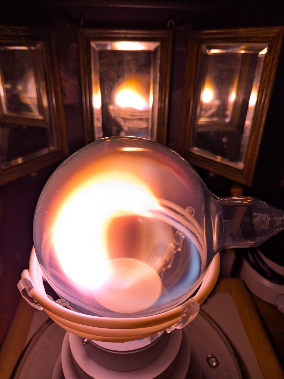 1L Ho/Xe Zerg Labs Experimental TICP Electrodeless Plasma Art Flask
