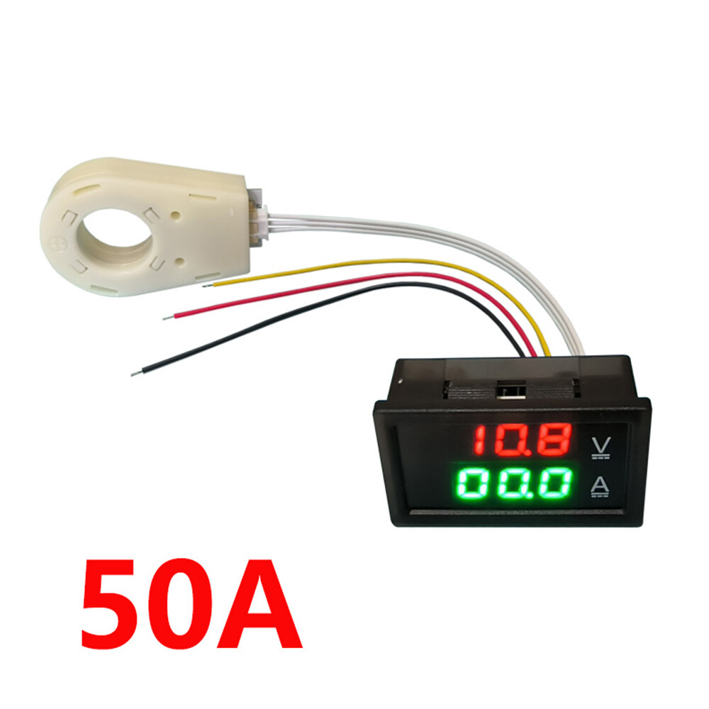 1/2x Hall Current Voltmeters Dual Digital Display DC 0-300V ± 50A/100A/200A/400A