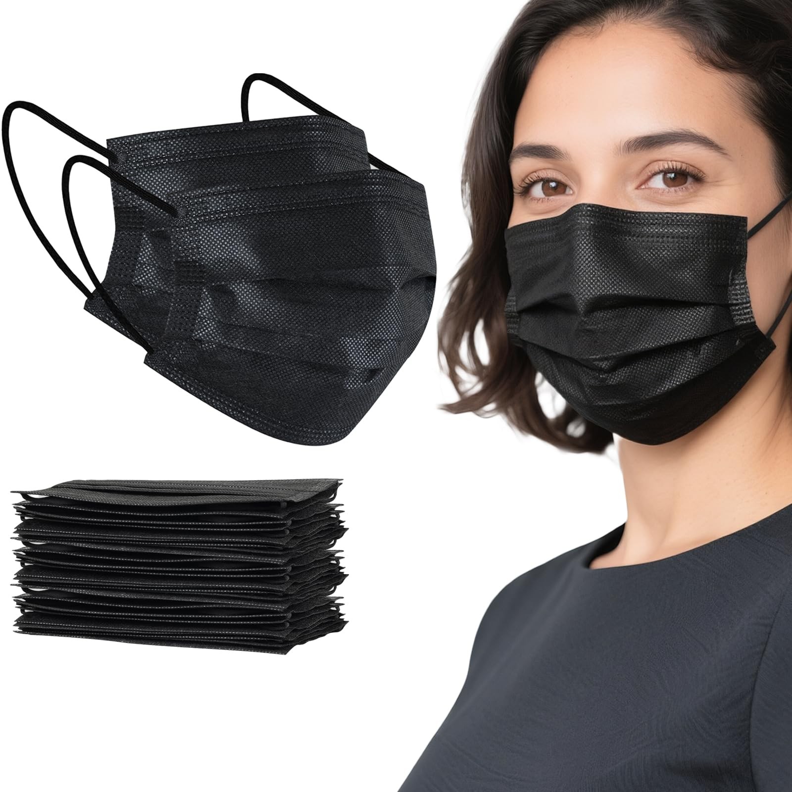 akgk 100Pcs Disposable Face Masks, 100 Count (Pack of 1), Adults 100 Pcs