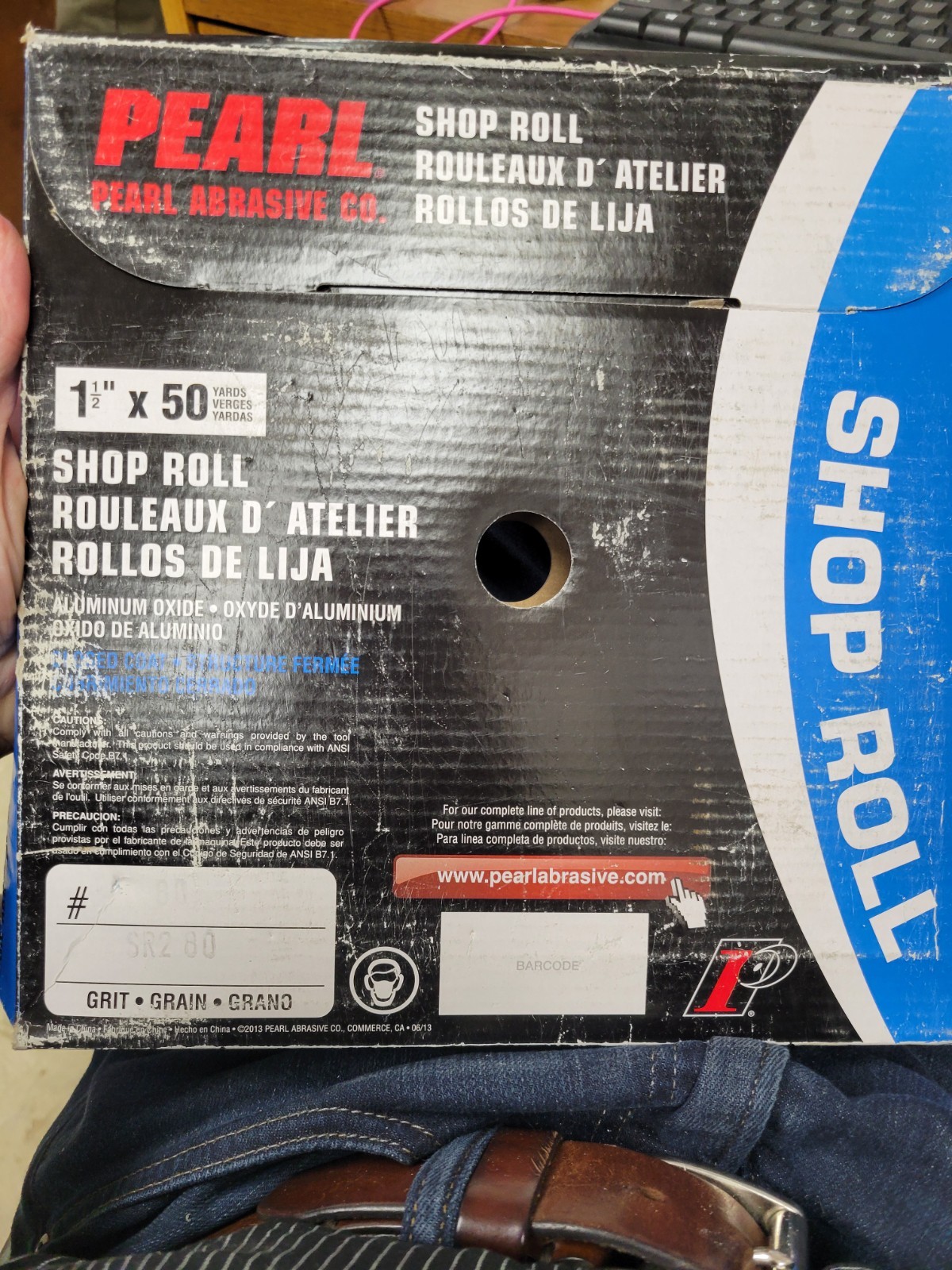 PEARL SR2080 SHOP ROLL 1-1/2 X 50YDS 80 GRIT