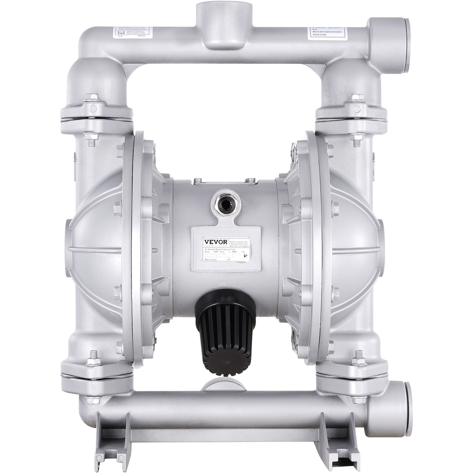 VEVOR Air Operated Double Diaphragm Pump 44 GPM Max 115 PSI Air Waste Oil Pump