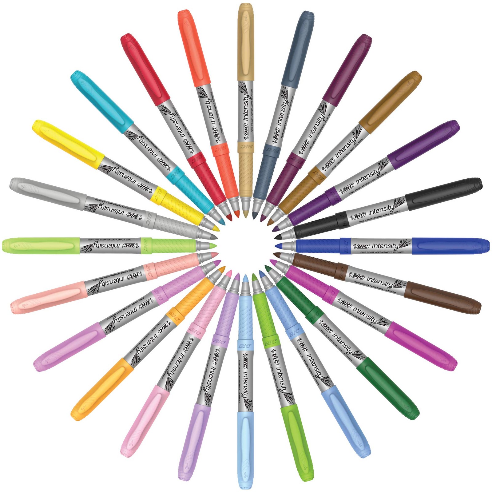 BIC Intensity Permanent Marker Bundle 56 Count Assorted Colors Fine/Ultra Fine