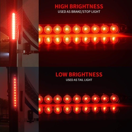 2PCS 16 inches 11 LED Red Trailer Light Bar – Waterproof Seal Color: 2 pcs Red