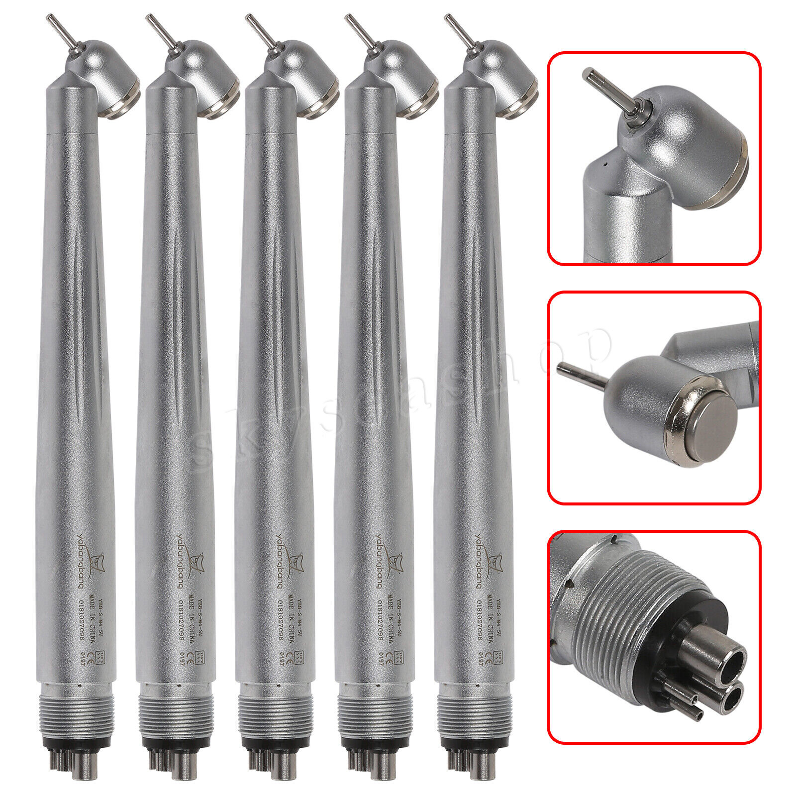 1-5 NSK Style Dental 45 Degree Surgical High Speed Handpiece Push Button 4Hole