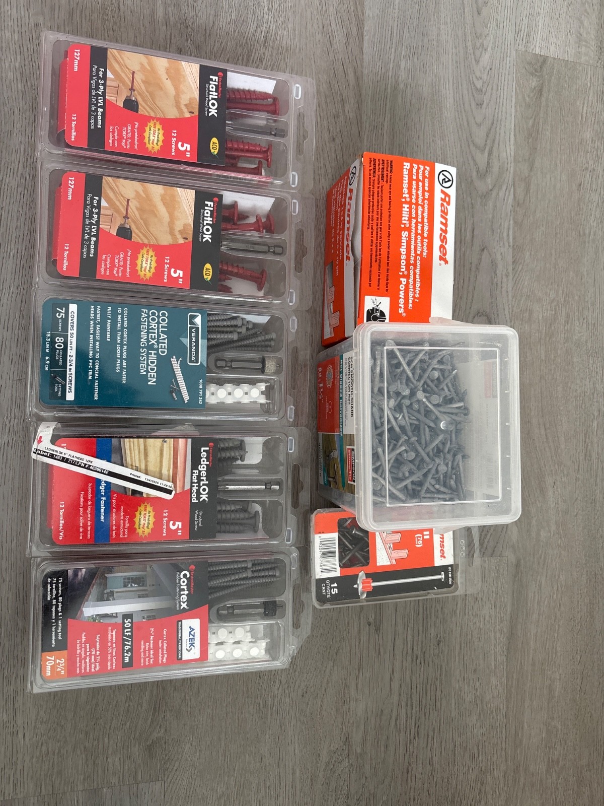 Huge Fastener Lot – FastenMaster FlatLok LedgerLok Cortex & Ramset Screws NEW