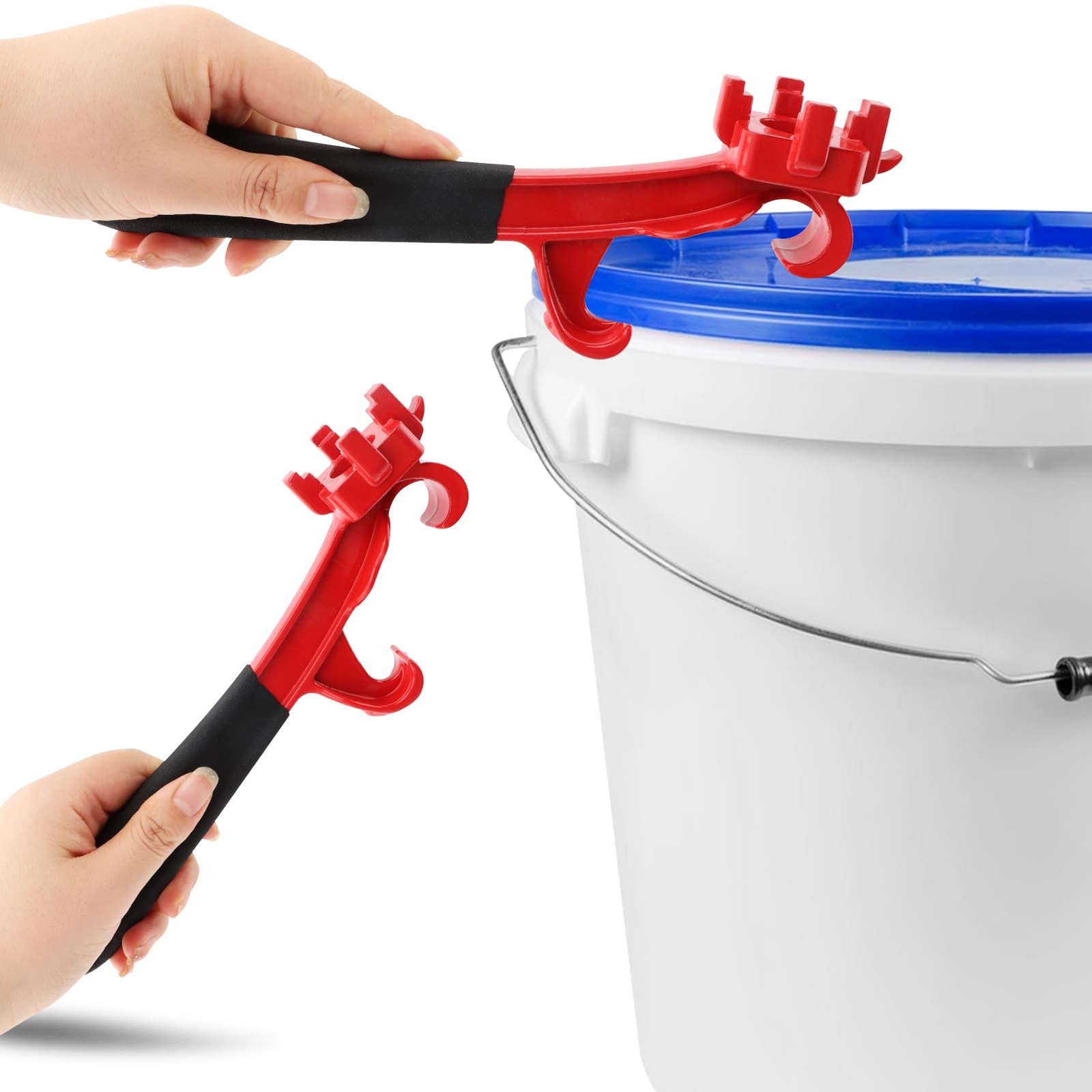 3-in-1 Bung Wrench & Bucket Opener Tool, 9.65 x 2.76 inches, black red