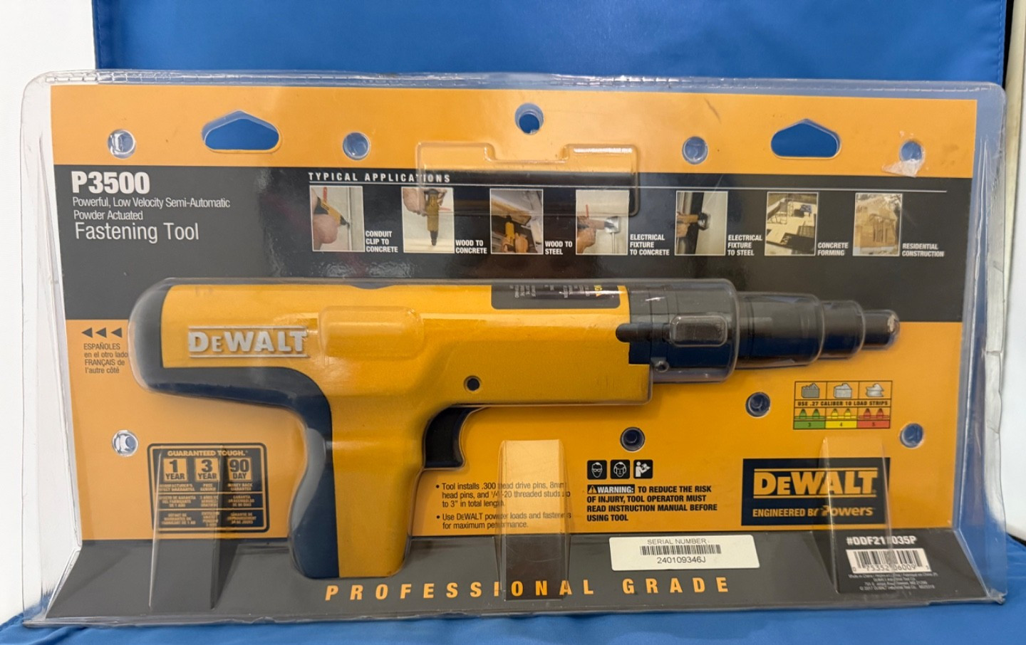DeWalt P3500 Semi-Auto Powder Actuated Fastening Tool DDF212035P (Tool Only)