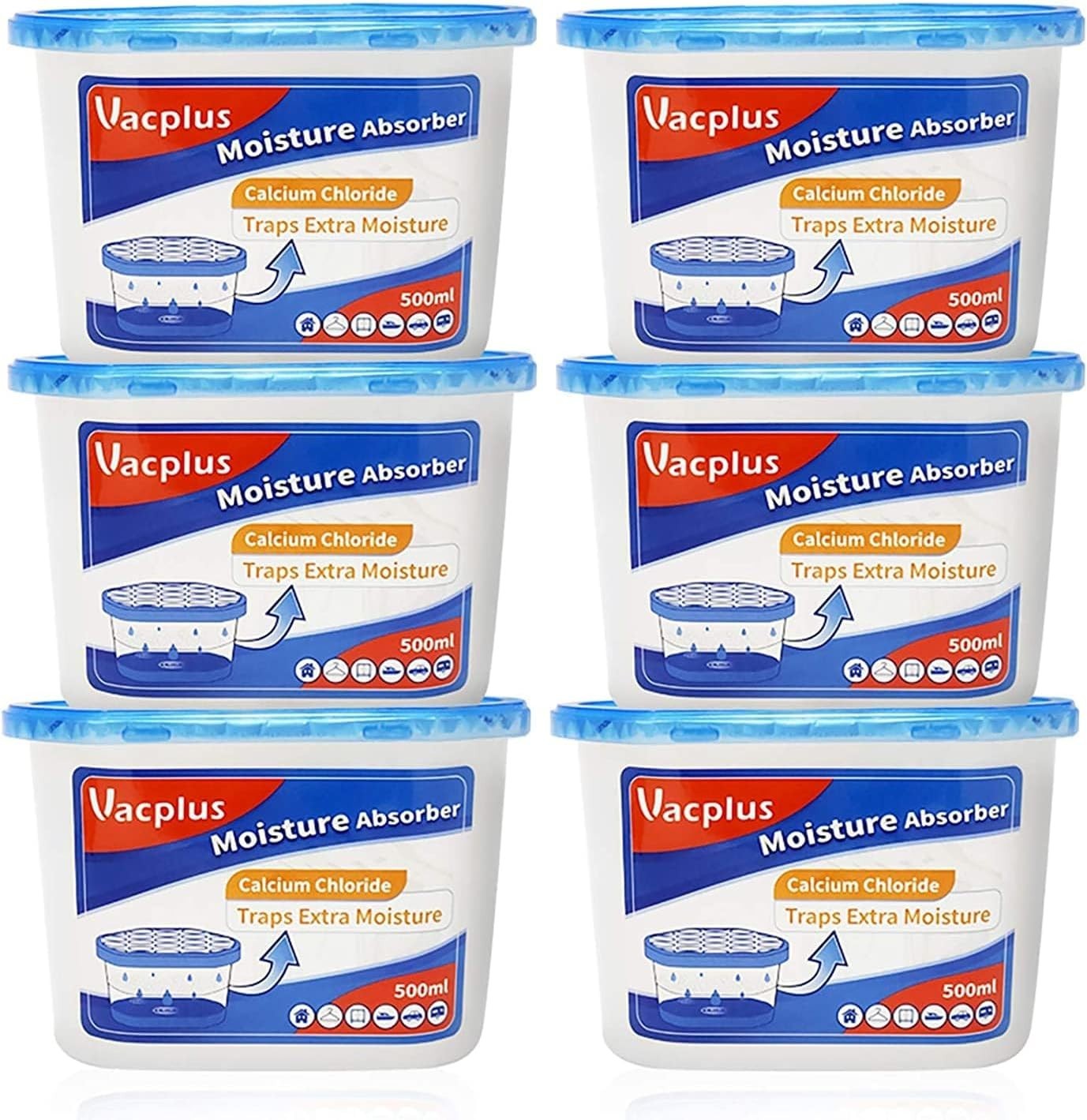 Compact 10.5 OZ Moisture Eliminator – Fragrance-Free, Leakproof Design, 6 pack